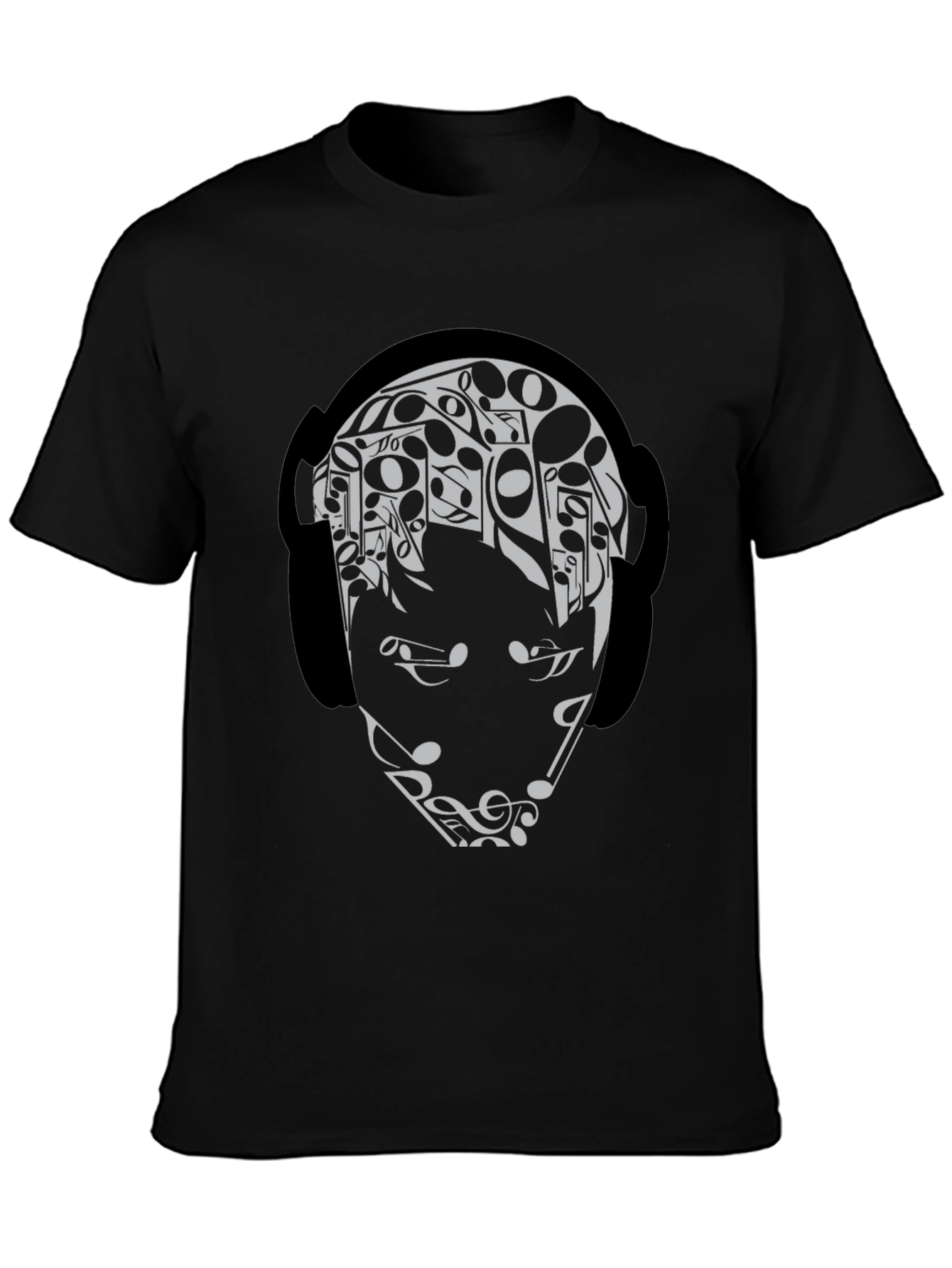 Music Lover Graphic Tee - Black Cotton Blend