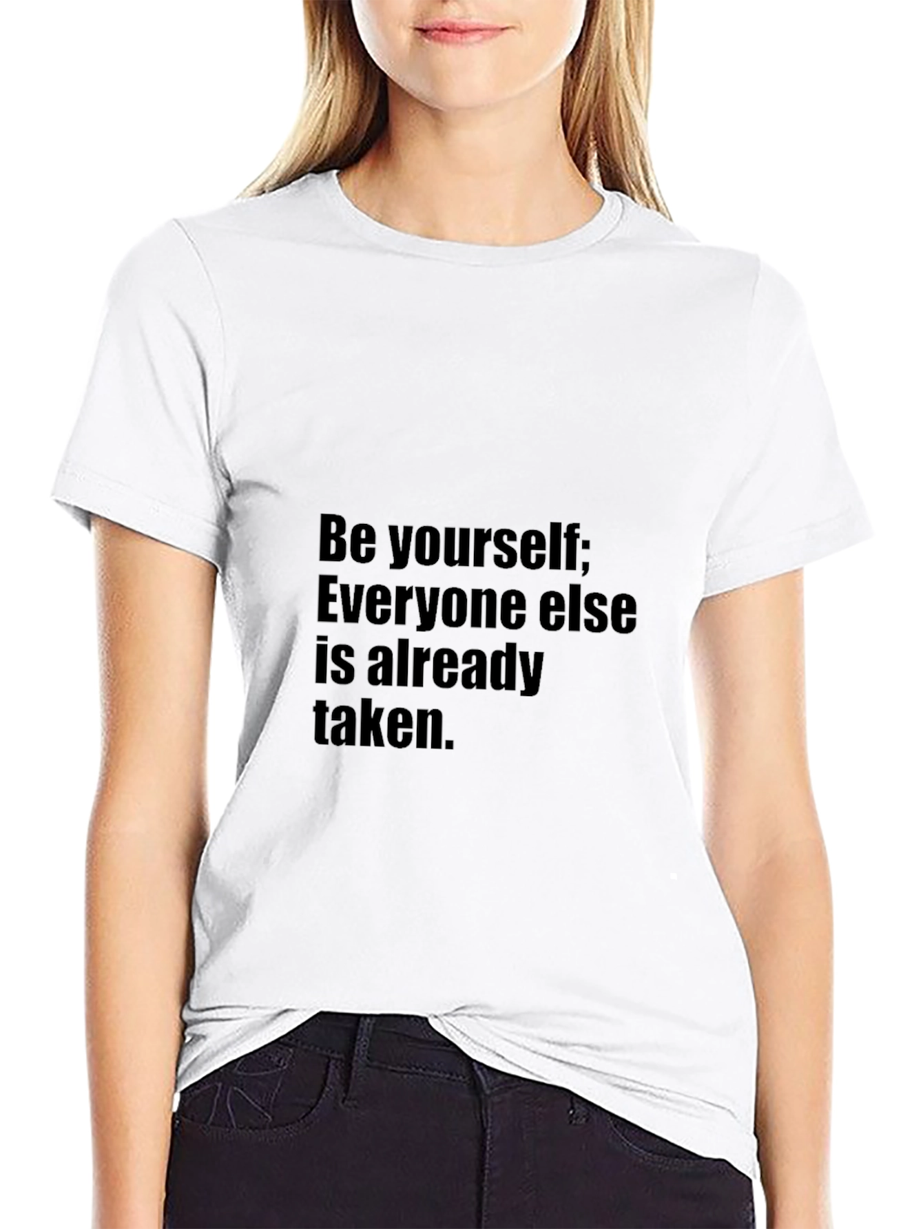Be Yourself Graphic Tee - Black Casual T-Shirt