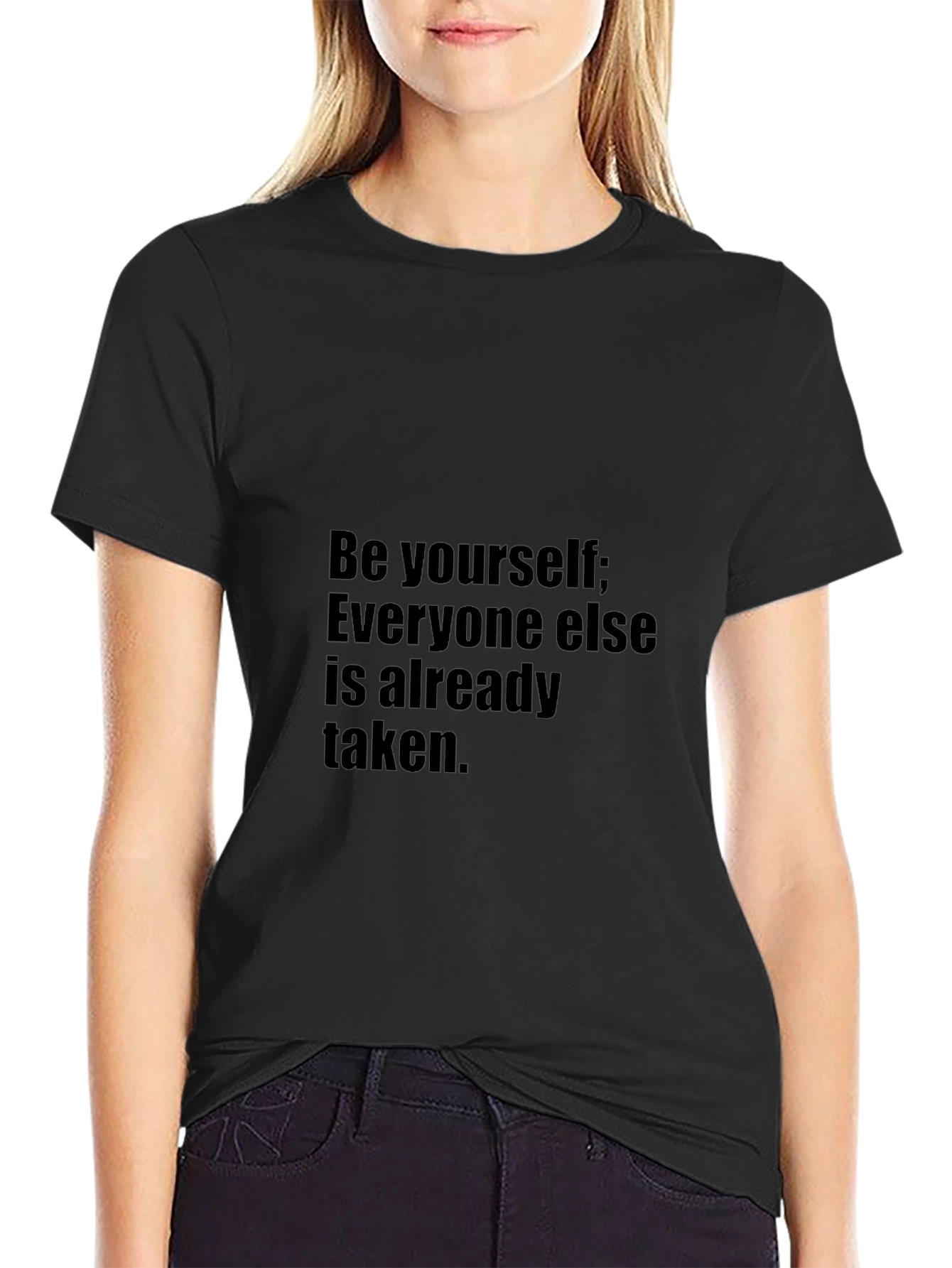 Be Yourself Graphic Tee - Black Casual T-Shirt
