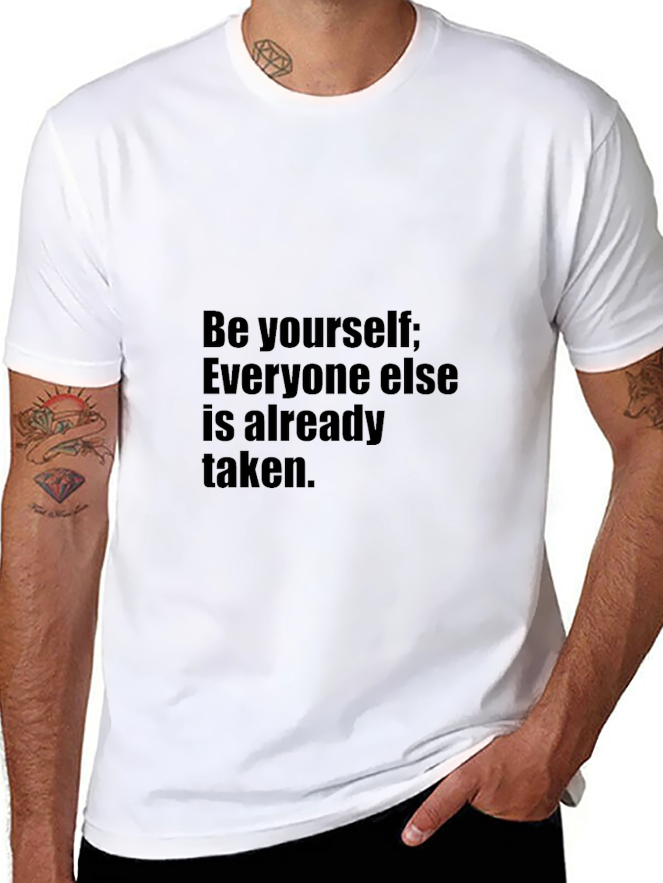 Be Yourself Graphic Tee - Black Casual T-Shirt