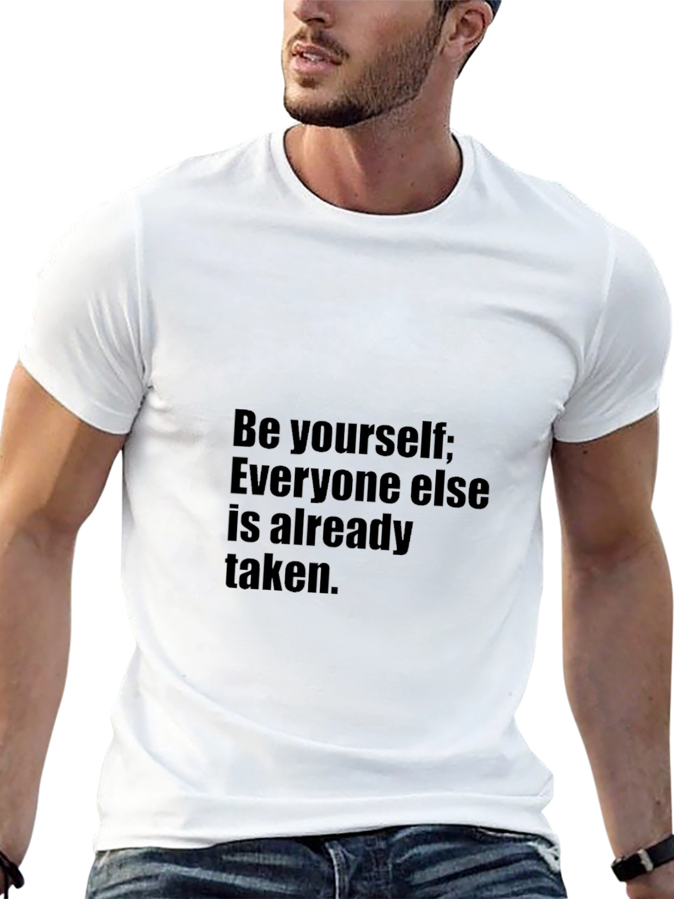 Be Yourself Graphic Tee - Black Casual T-Shirt