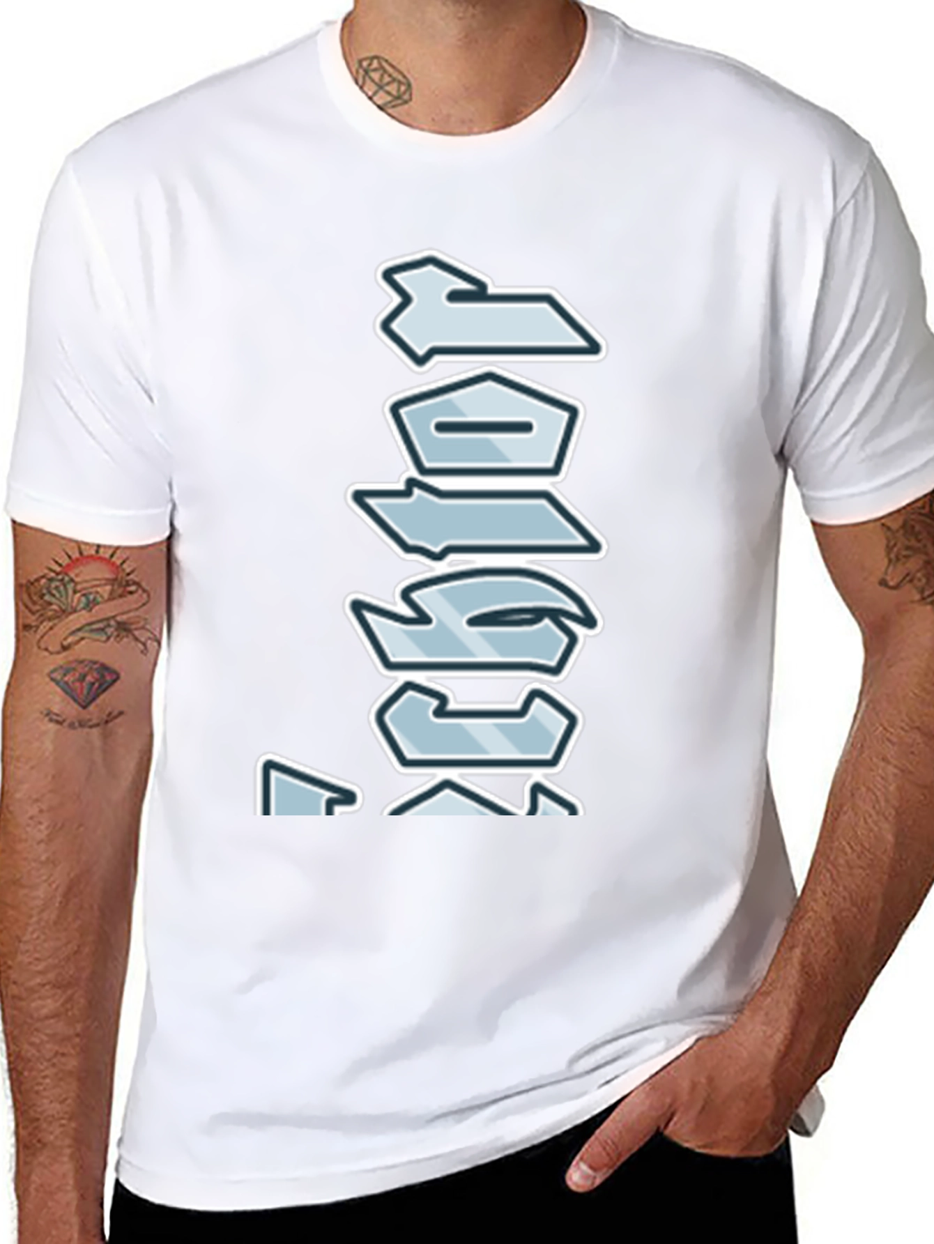 Abstract Graphic Print Black T-Shirt for Men