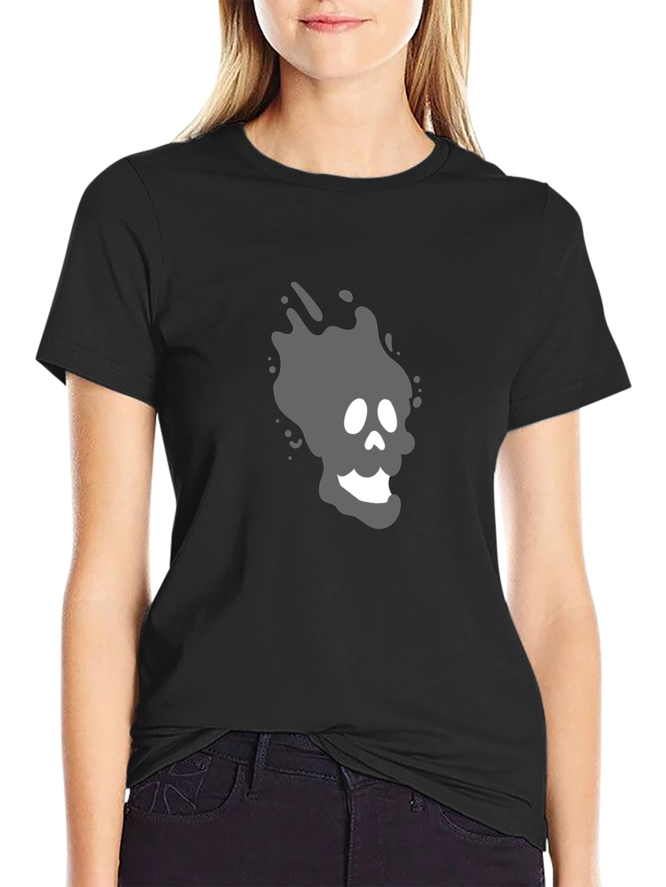 Cool Ghost Graphic T-Shirt - Black Cotton Tee