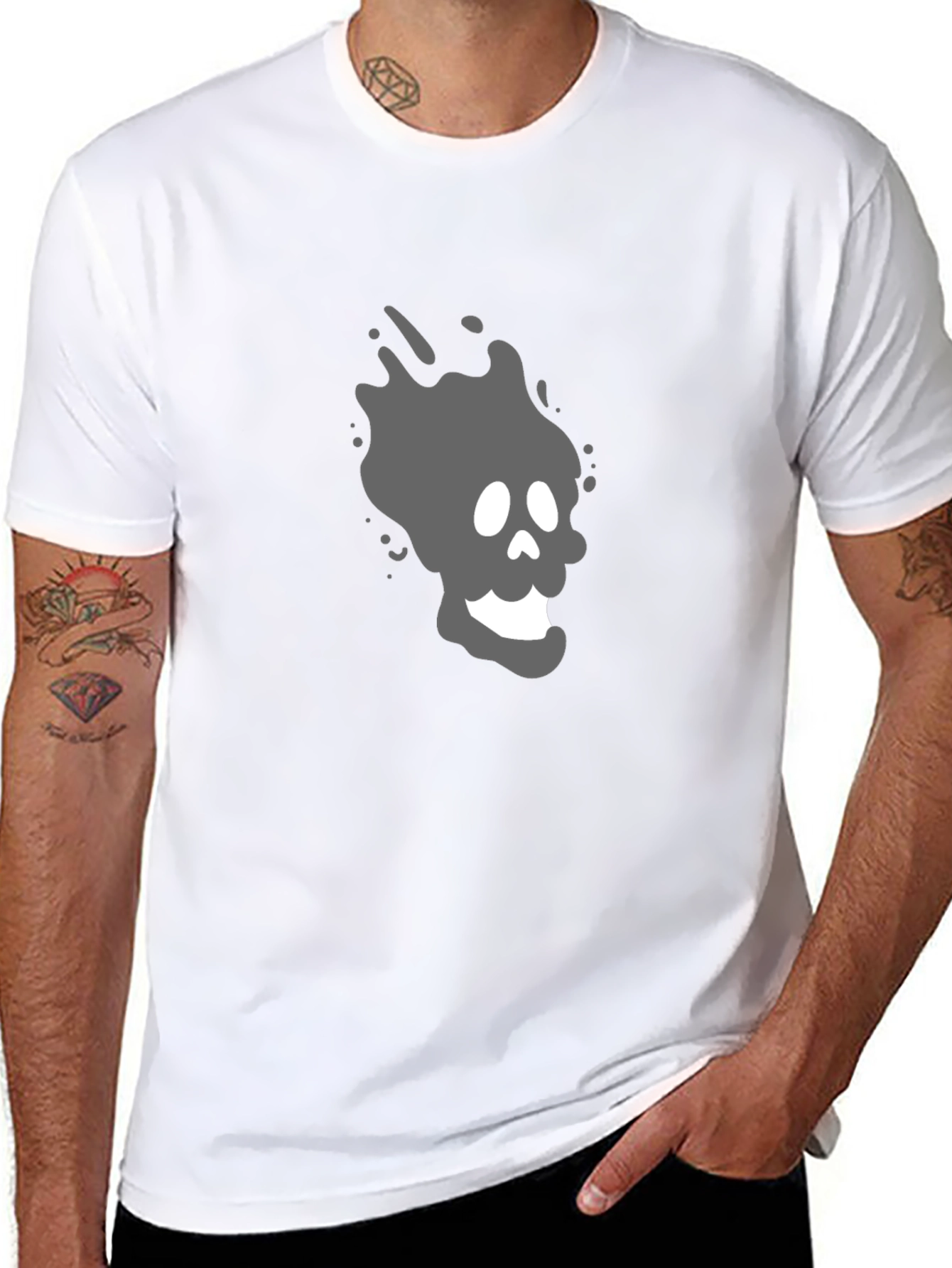 Cool Ghost Graphic T-Shirt - Black Cotton Tee