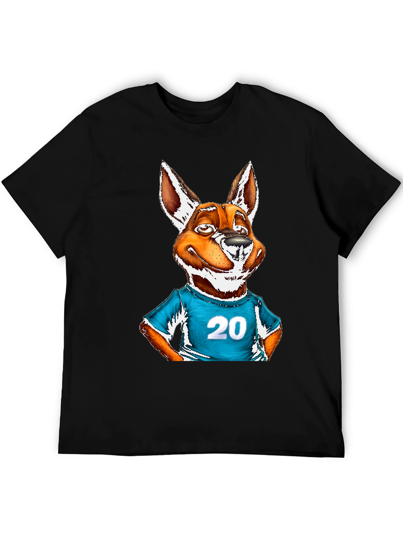 Dog Cartoon Graphic Tee - Black