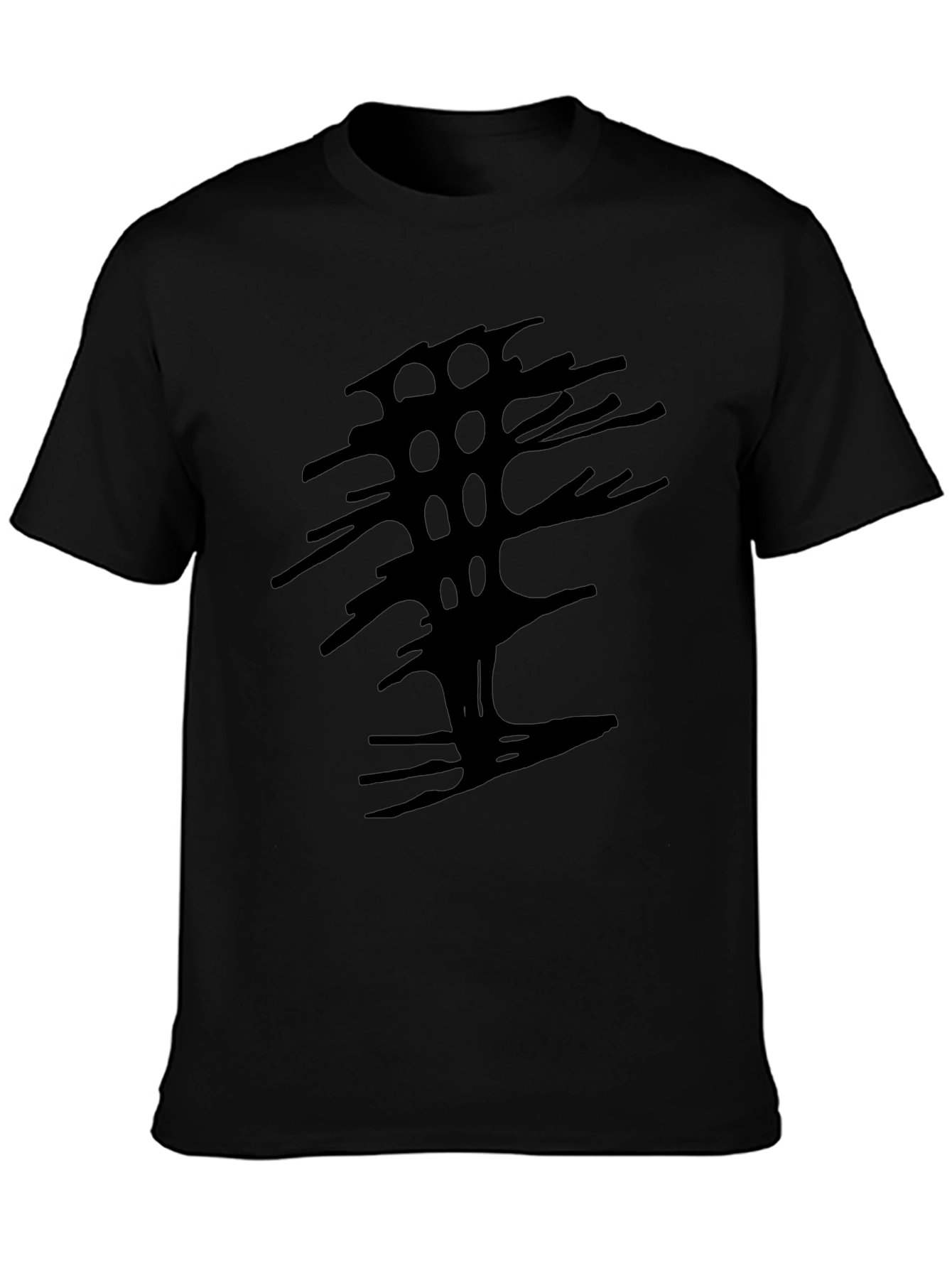 Abstract Tree Graphic Black Tee
