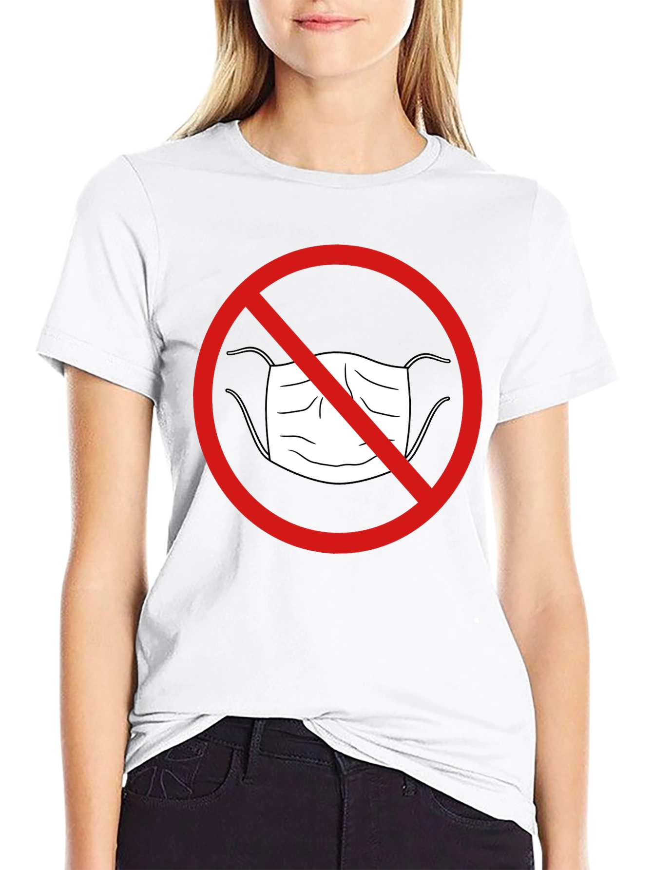 Anti-Mask Graphic Tee - Black Cotton Casual Shirt