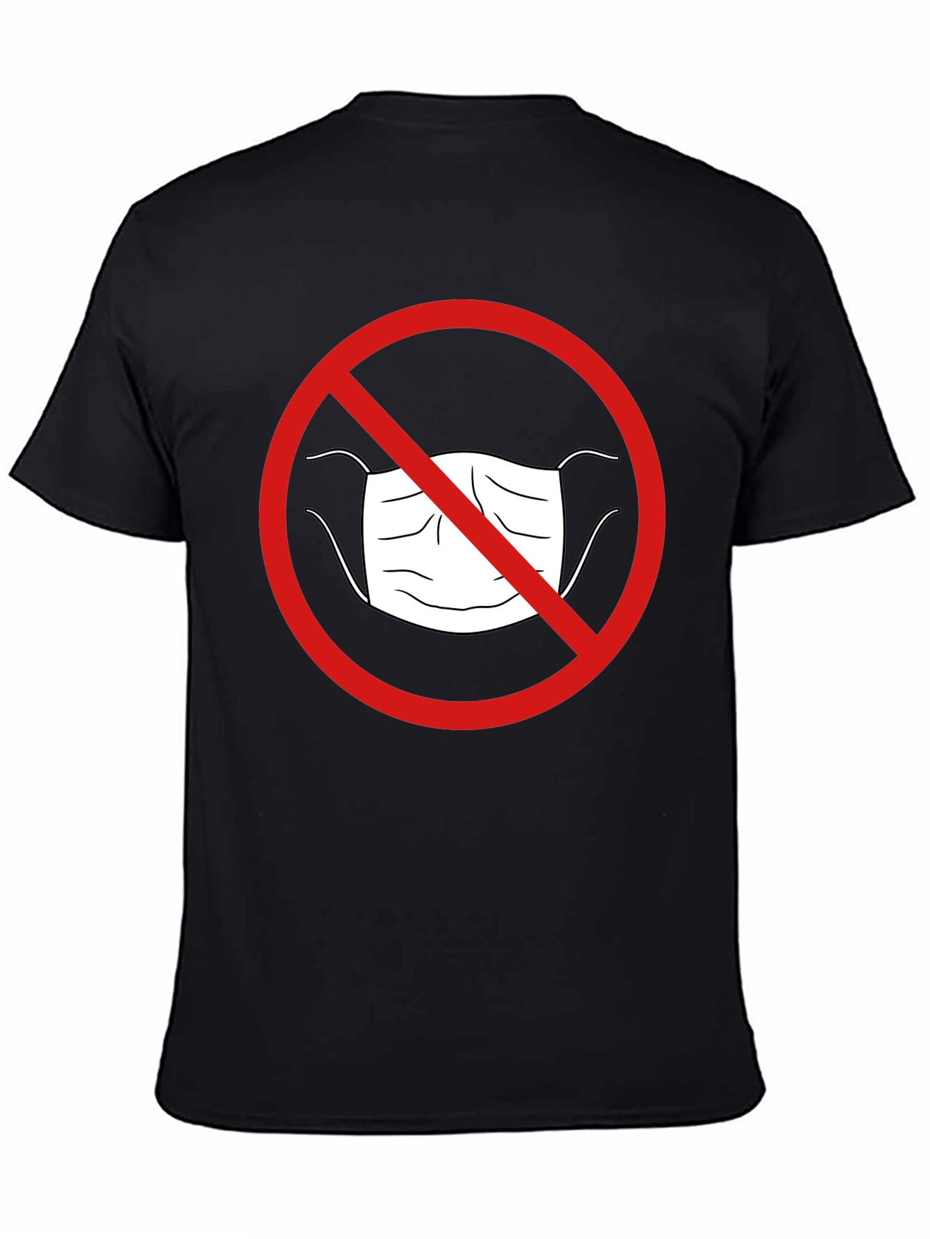 Anti-Mask Graphic Tee - Black Cotton Casual Shirt
