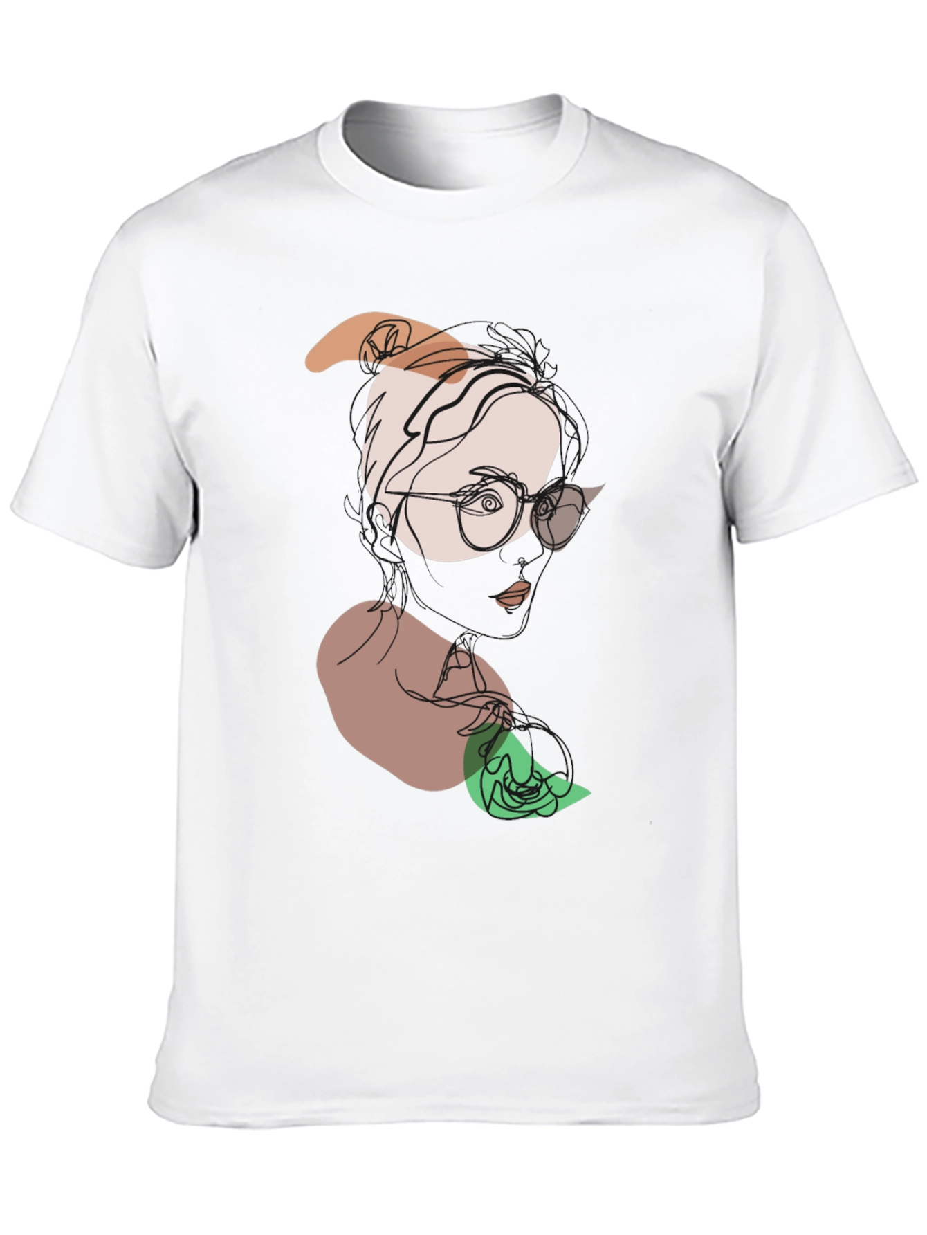 Abstract Face Graphic Tee - Modern Line Art T-Shirt