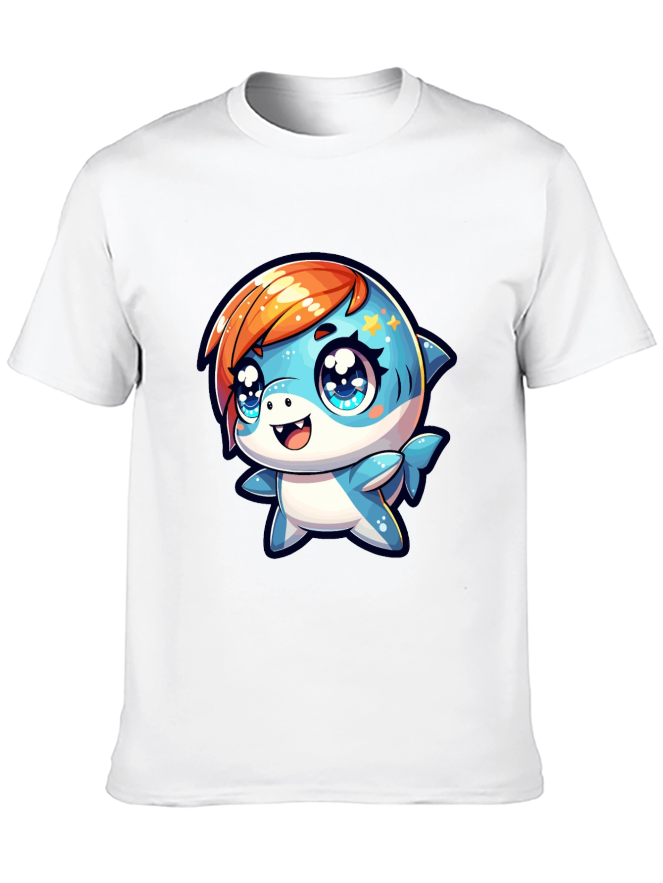 Cute Cartoon Shark Graphic T-Shirt