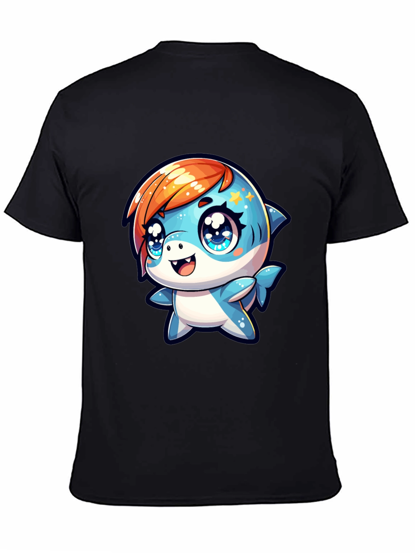 Cute Cartoon Shark Graphic T-Shirt