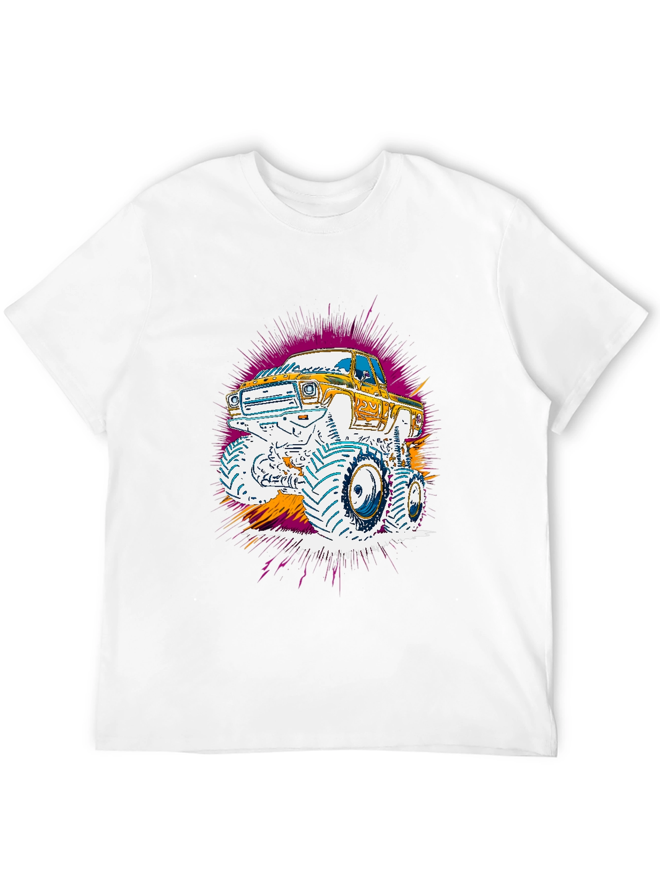 Monster Truck Graphic Print Black Tee