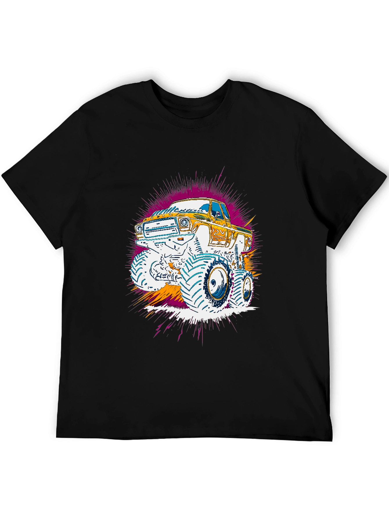 Monster Truck Graphic Print Black Tee