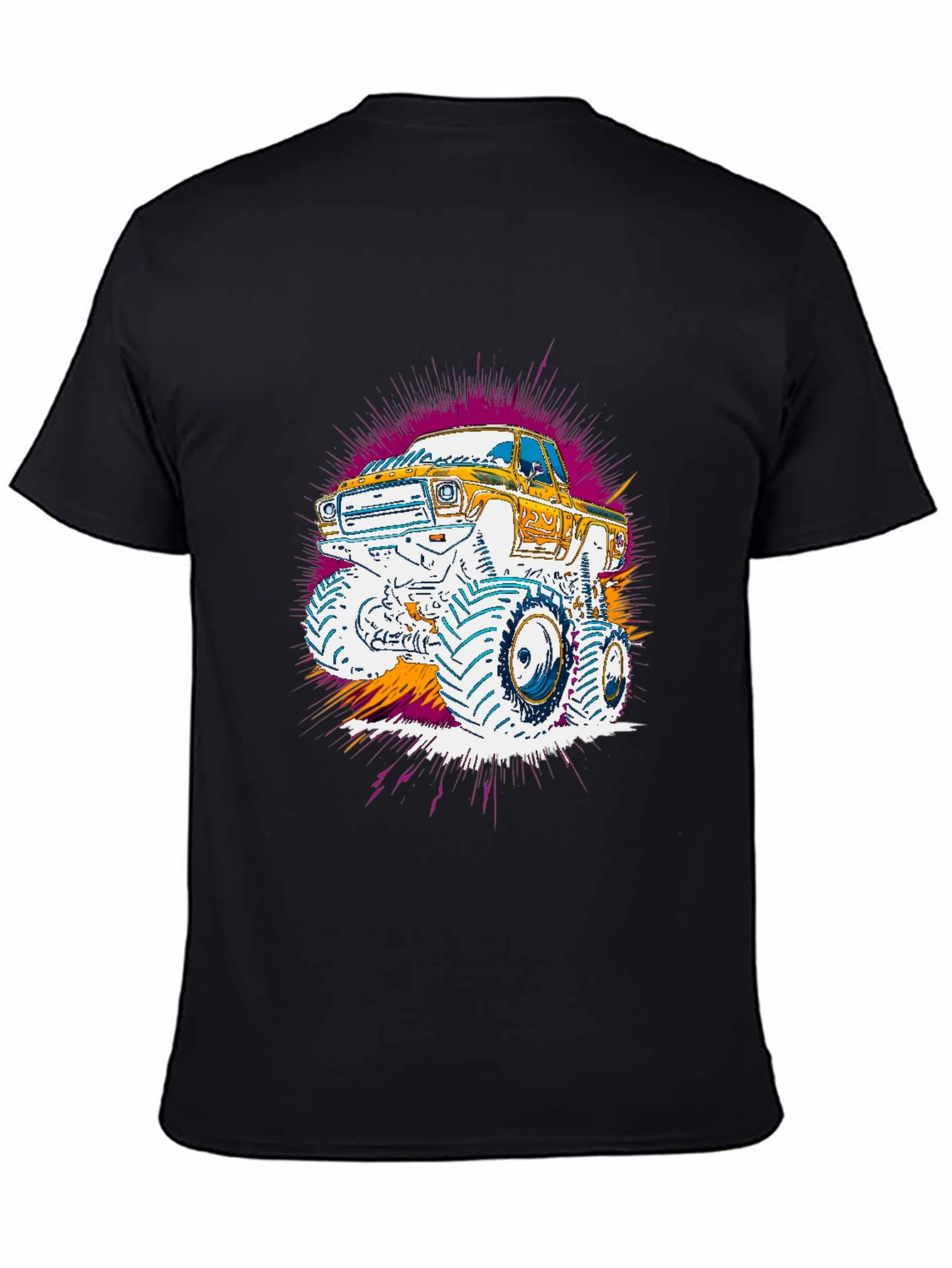 Monster Truck Graphic Print Black Tee