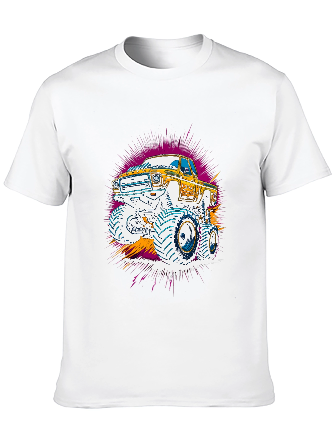 Monster Truck Graphic Print Black Tee