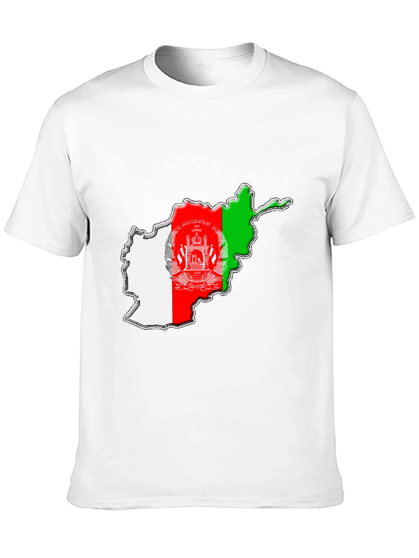 Afghanistan Flag Map T-Shirt - Black