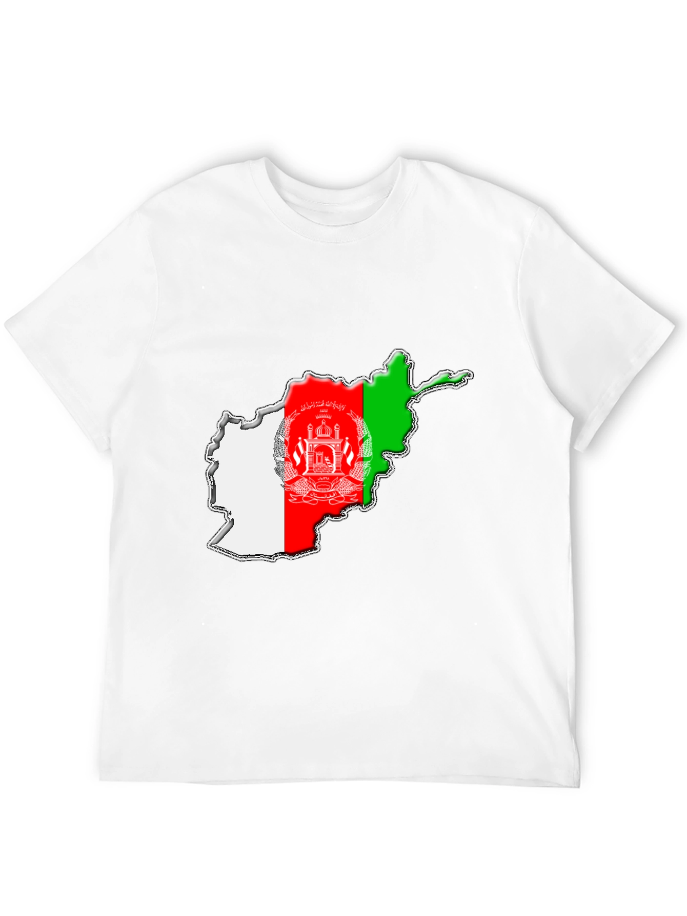 Afghanistan Flag Map T-Shirt - Black