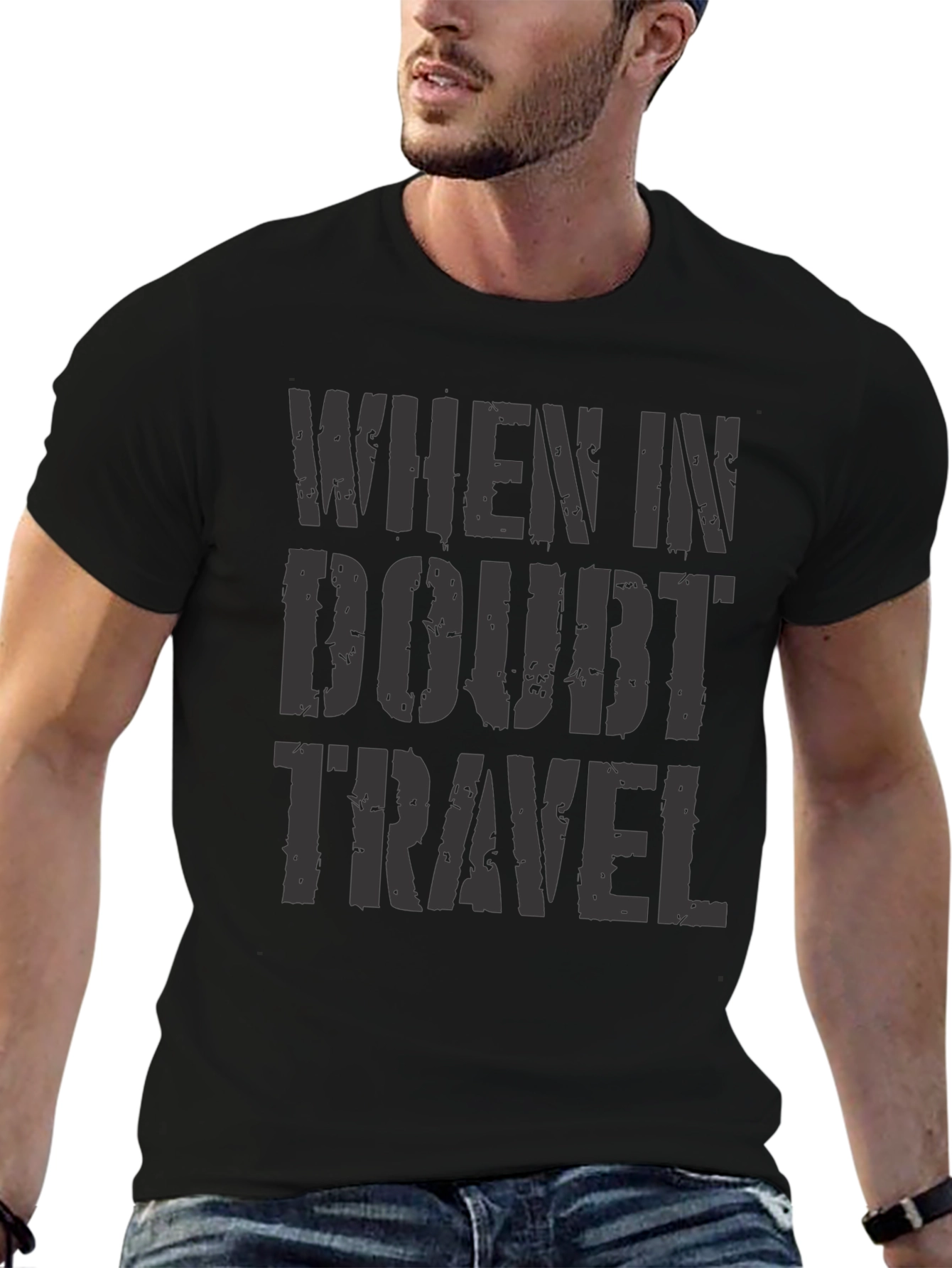 When in Doubt Travel Black T-Shirt