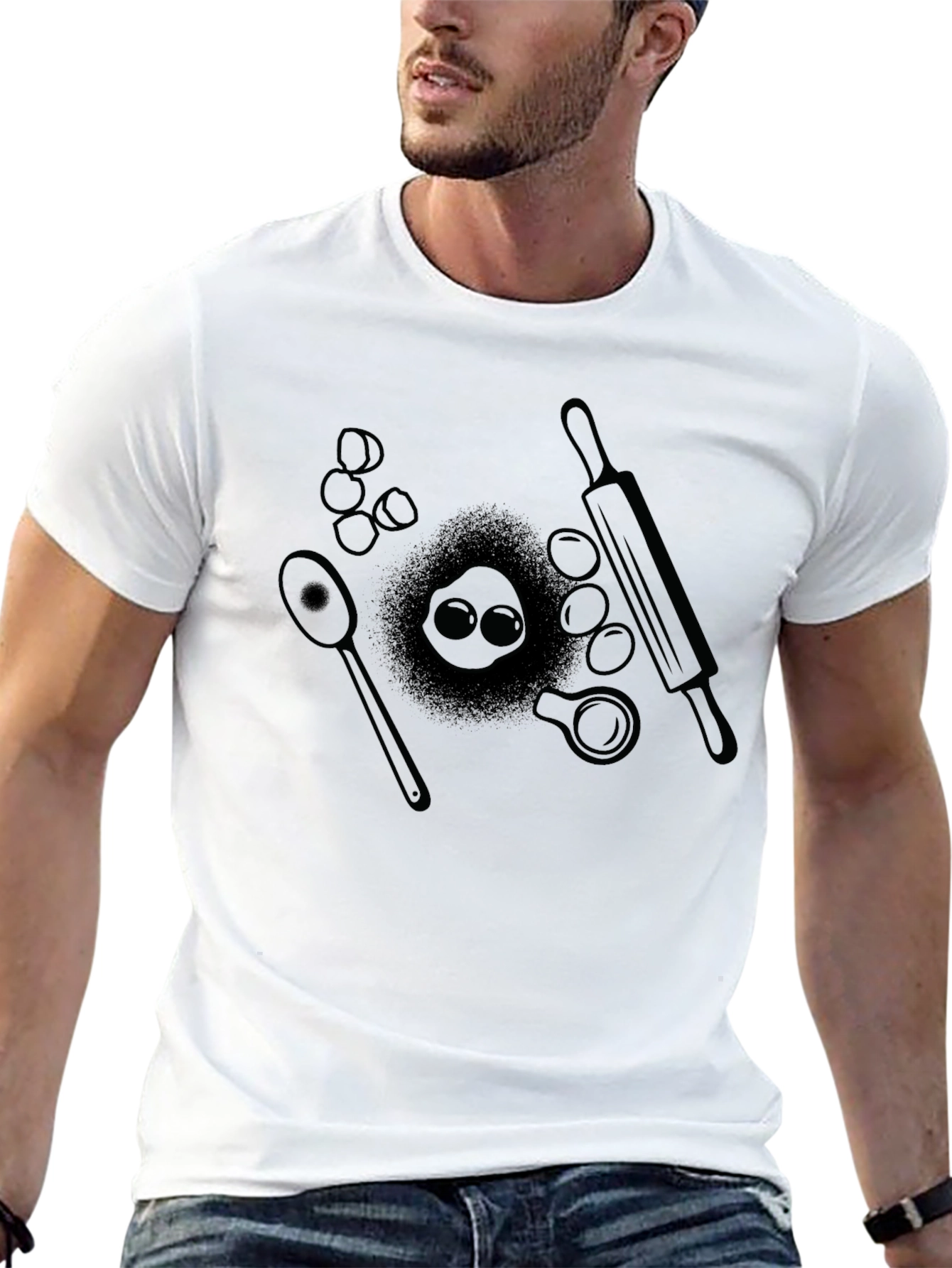 Bakers Delight Tee - Black Cotton Baking Design