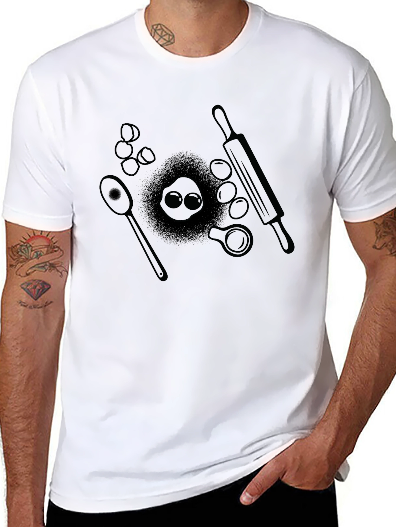 Bakers Delight Tee - Black Cotton Baking Design