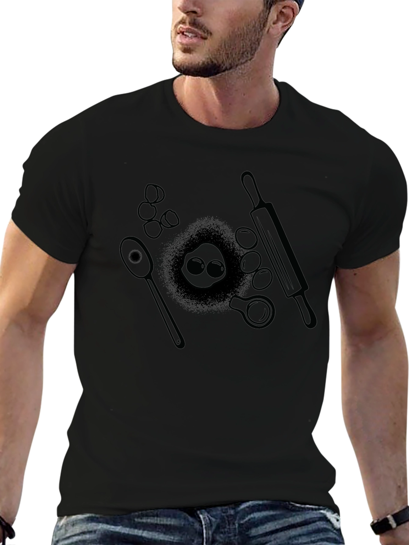Bakers Delight Tee - Black Cotton Baking Design