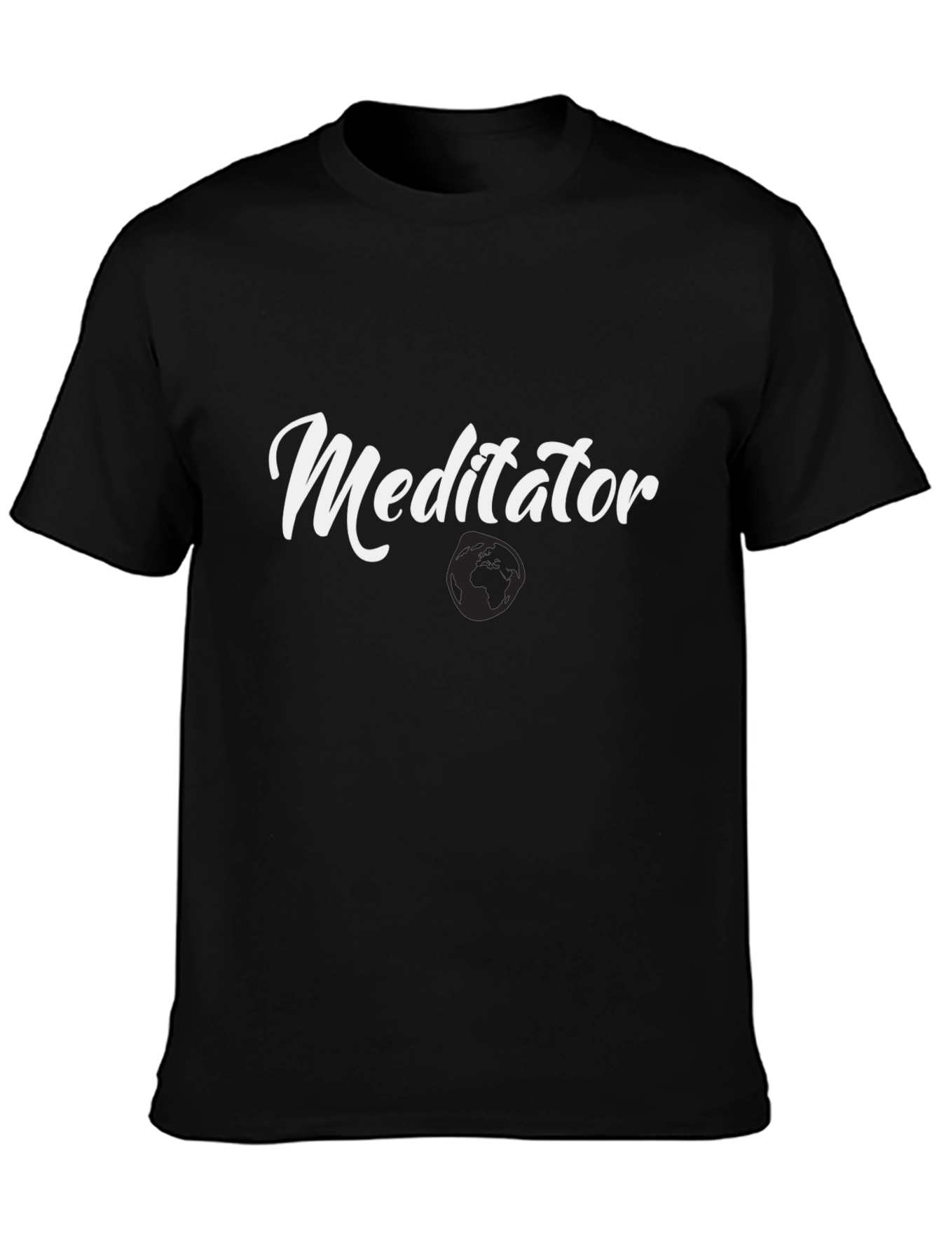 Meditator Graphic Tee - Black Cotton Comfort
