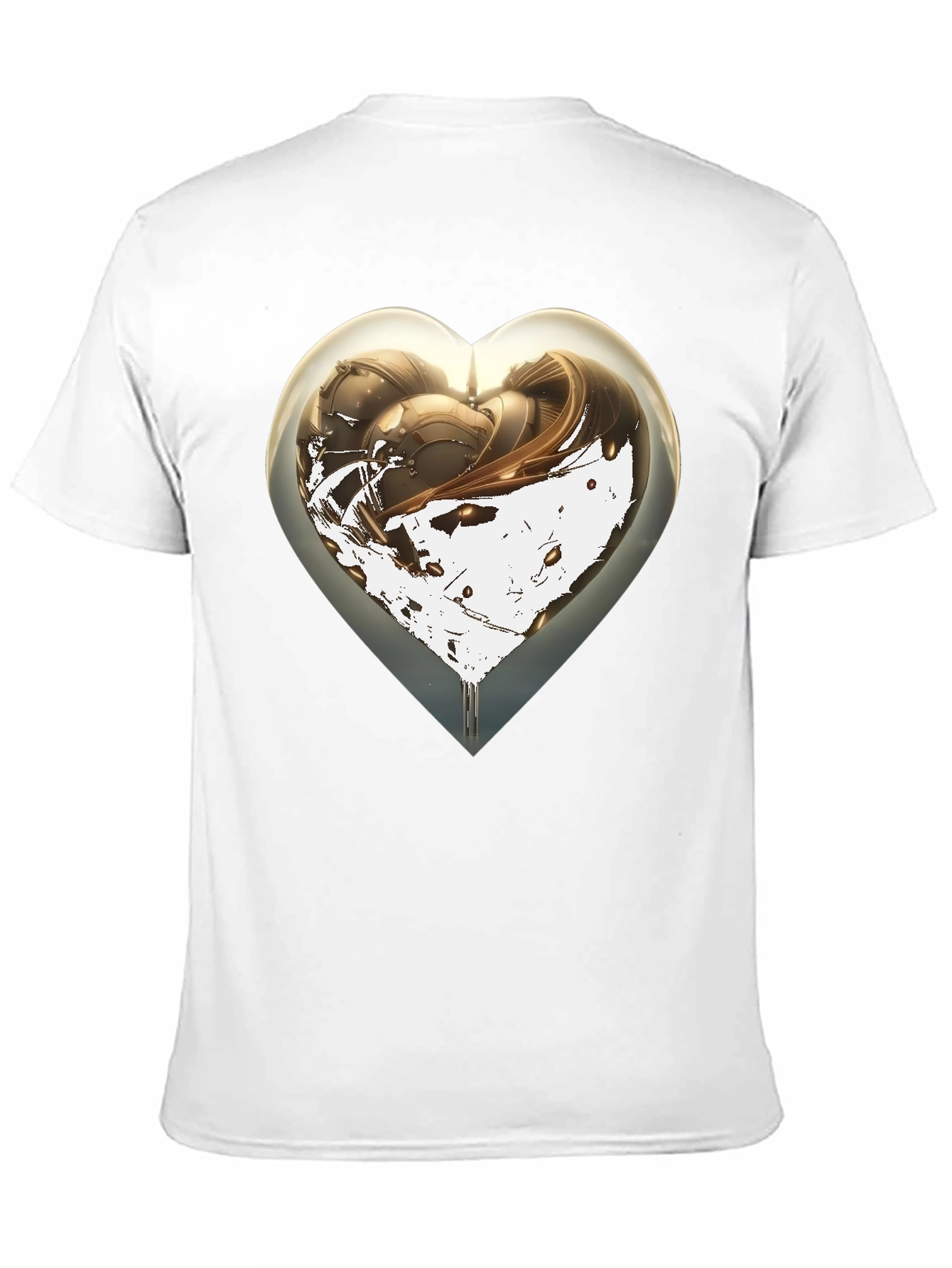 Abstract Heart Graphic Mens Black T-Shirt