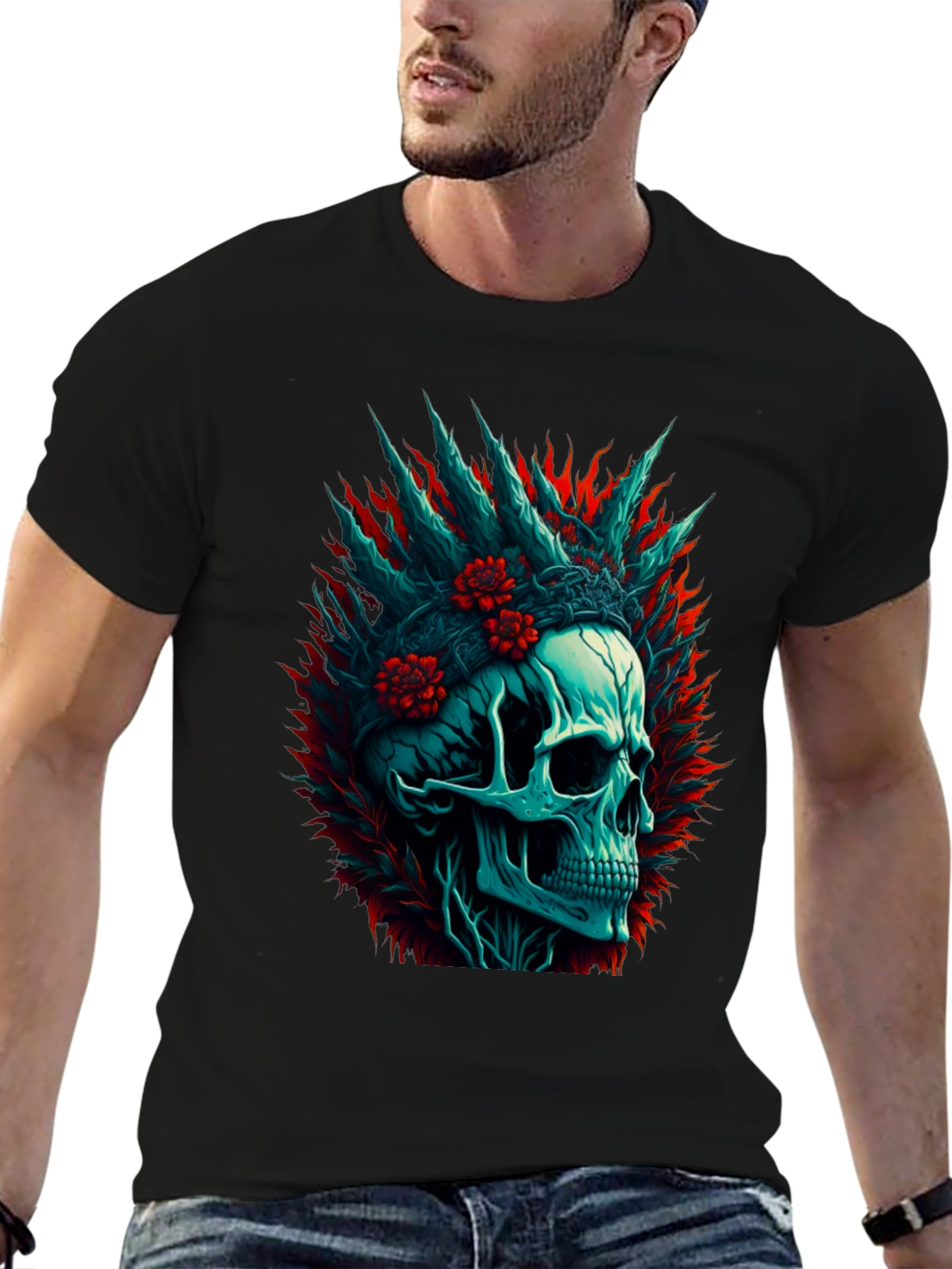 Skull Graphic Print T-Shirt
