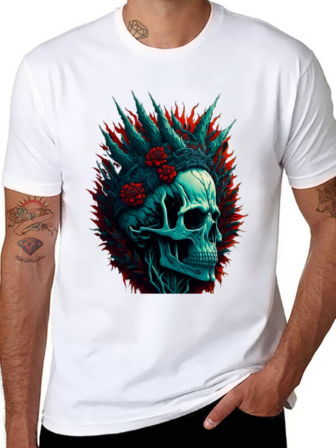 Skull Graphic Print T-Shirt
