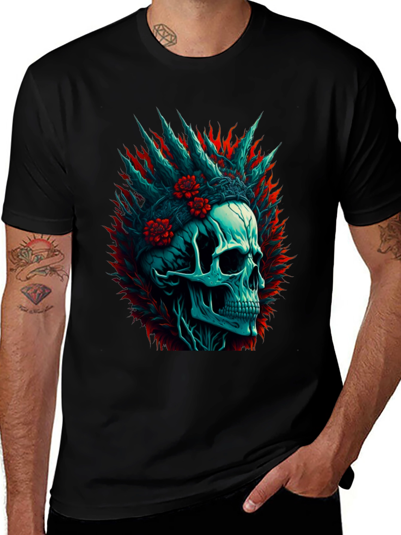 Skull Graphic Print T-Shirt