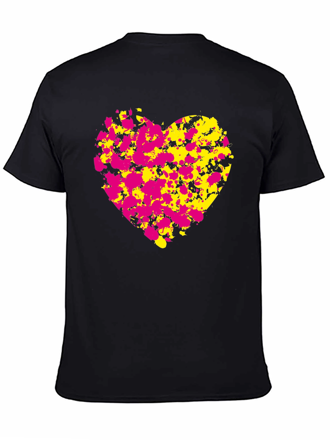 Abstract Heart Splatter T-Shirt - Black