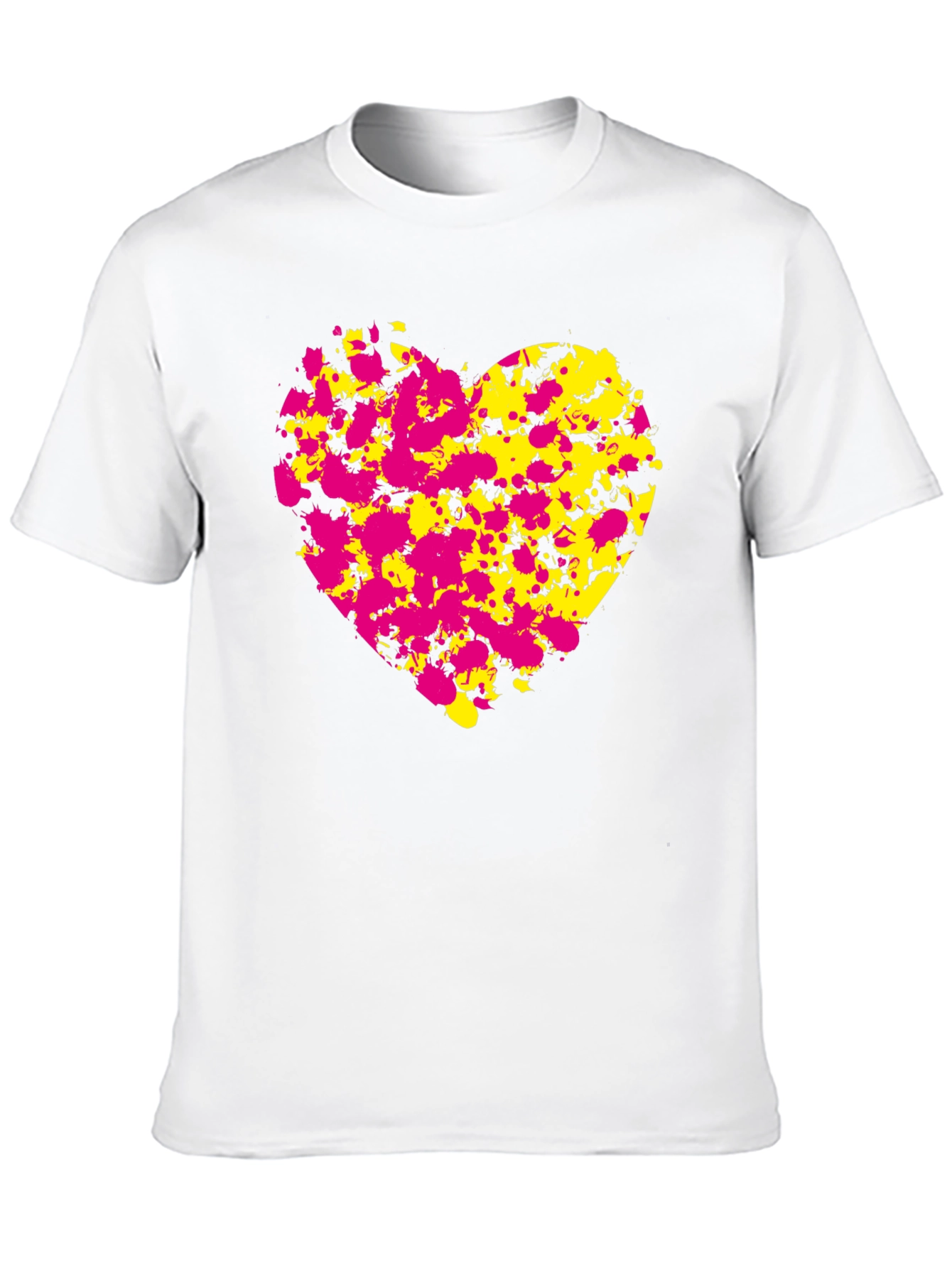 Abstract Heart Splatter T-Shirt - Black