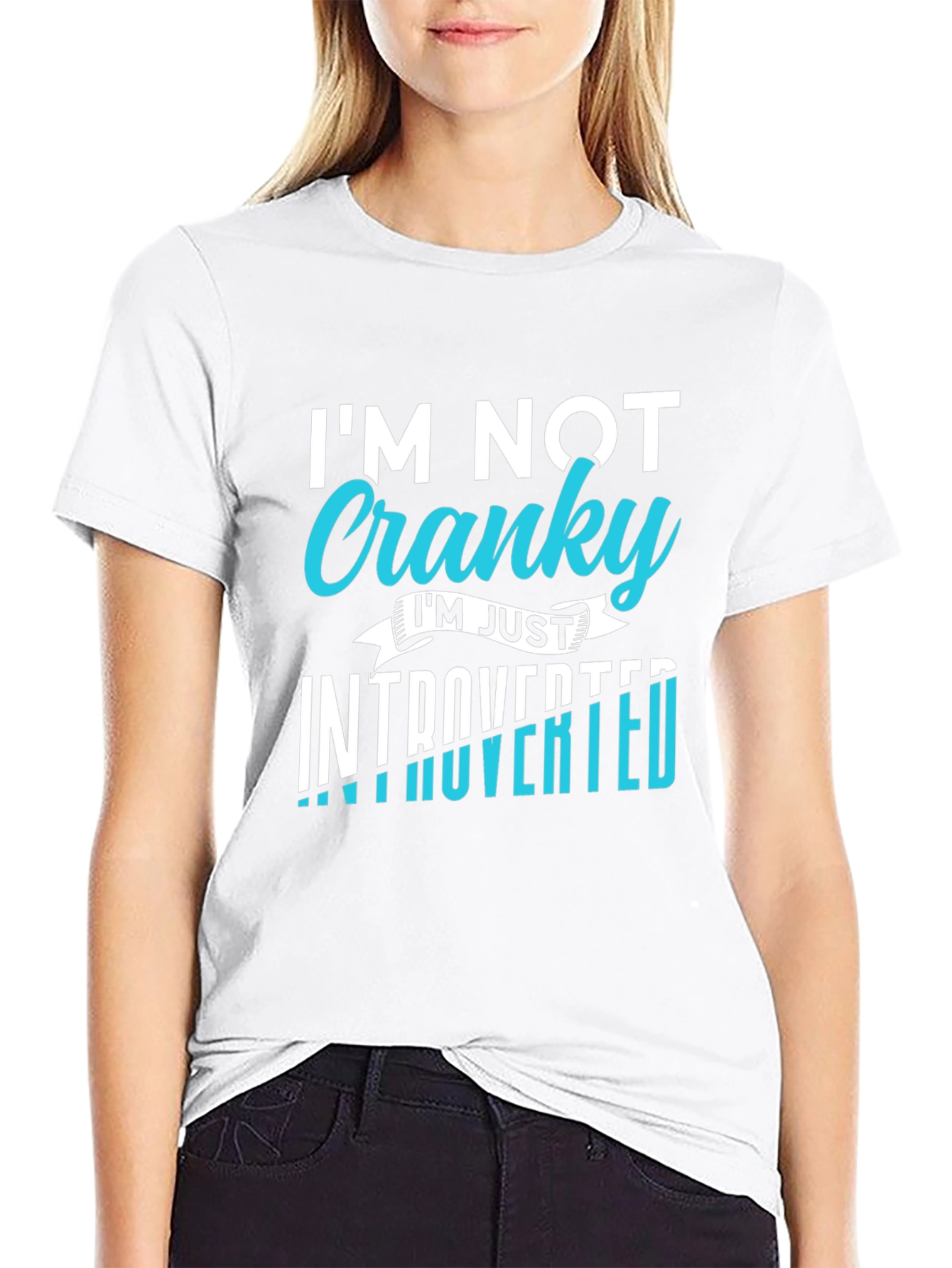 Introvert Tee: Im Not Cranky - Black Graphic T-Shirt