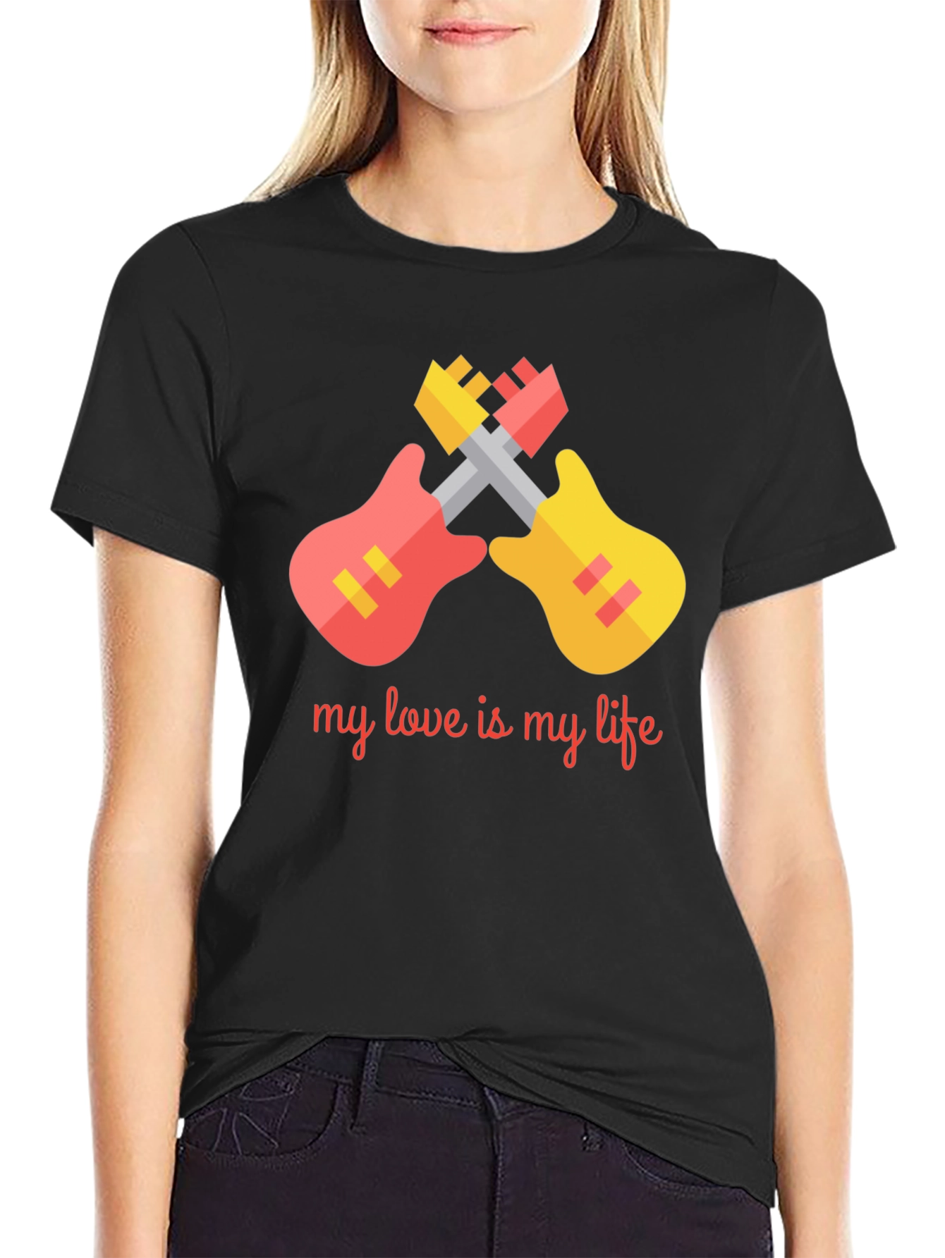 My Love Is My Life T-Shirt: Guitar Graphic Tee