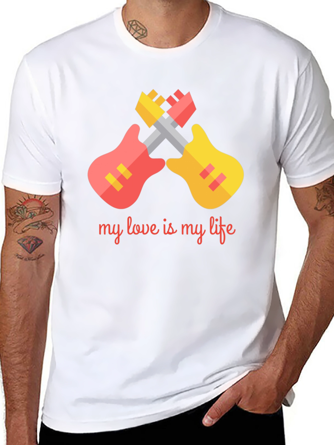 My Love Is My Life T-Shirt: Guitar Graphic Tee