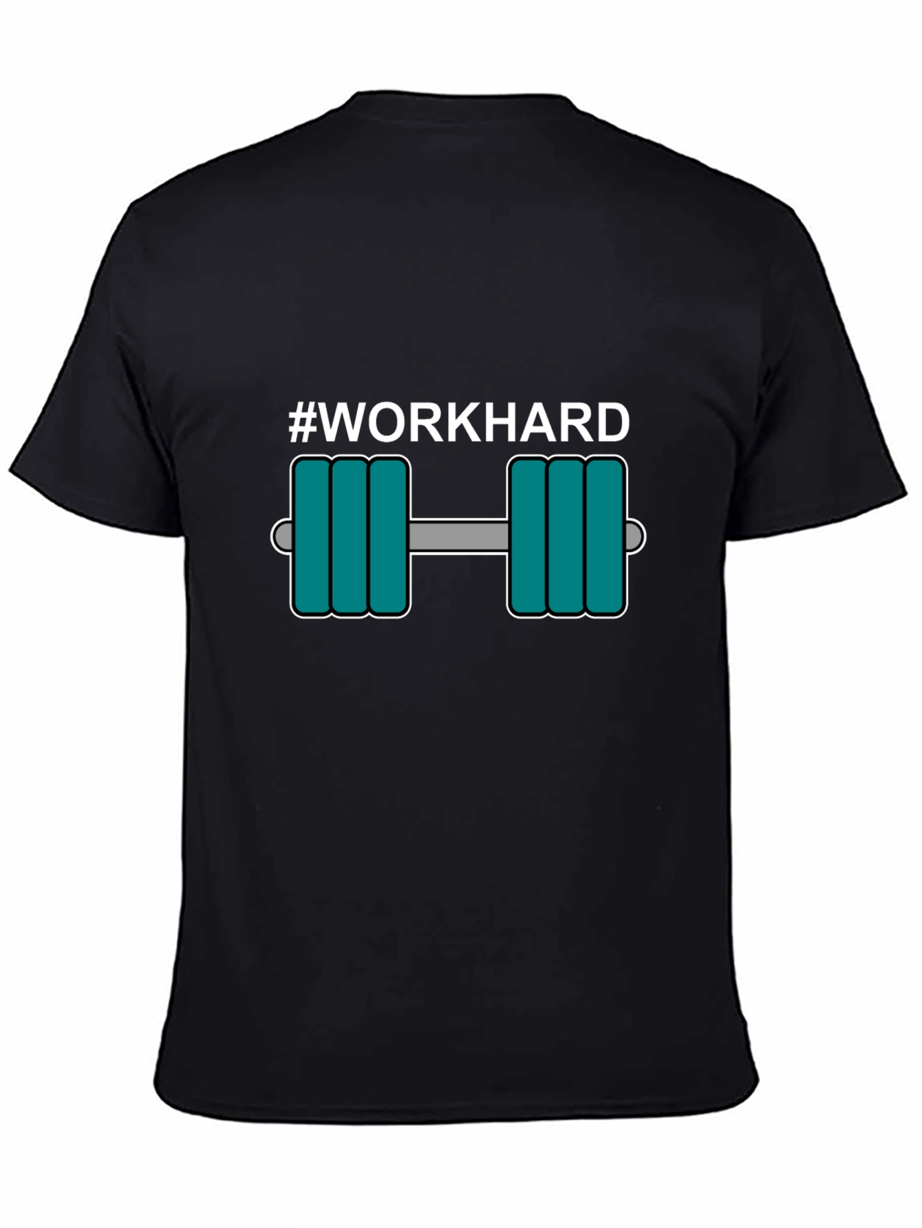 #WorkHard Dumbbell Graphic Black T-Shirt