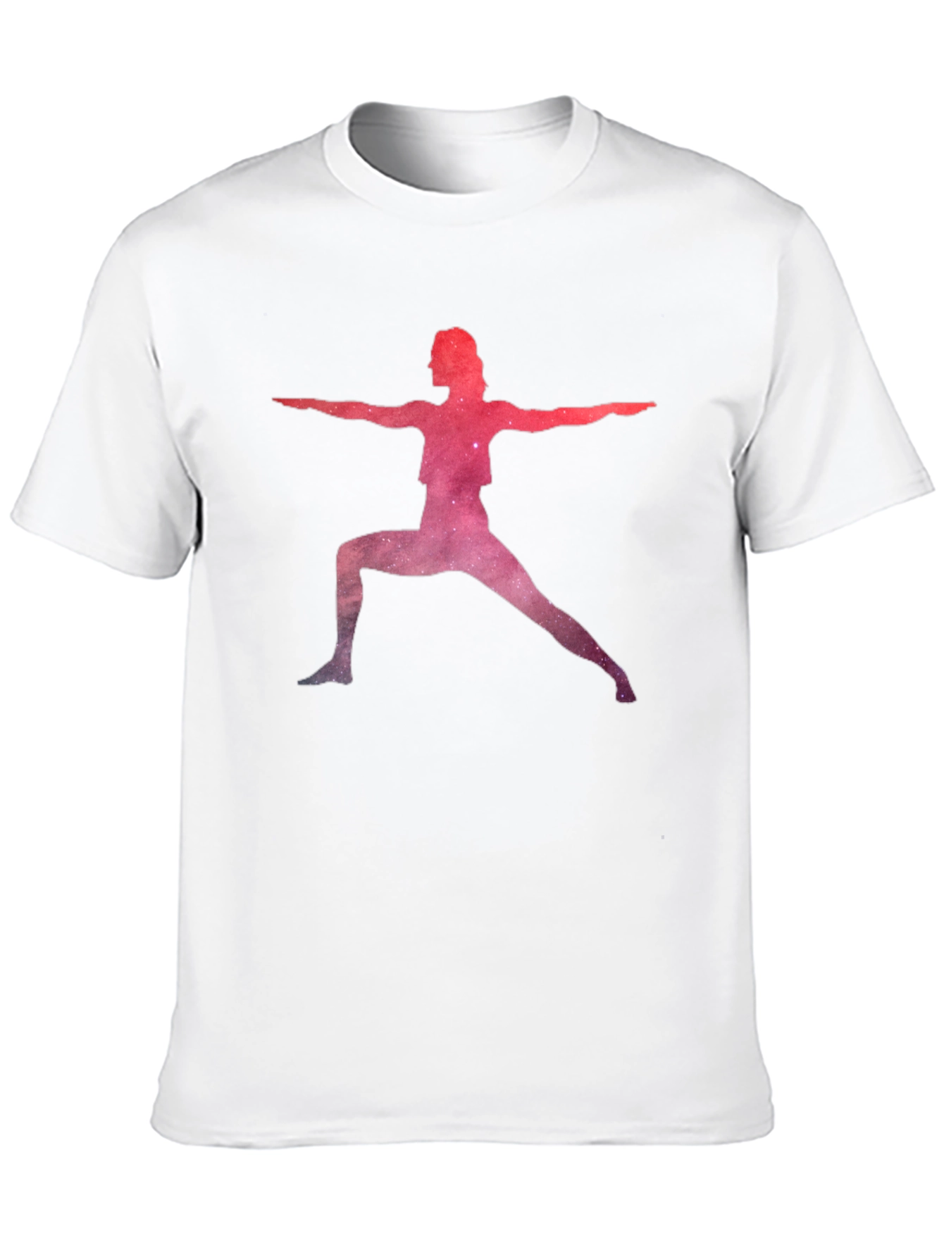 Yoga Pose Galaxy Graphic Black T-Shirt