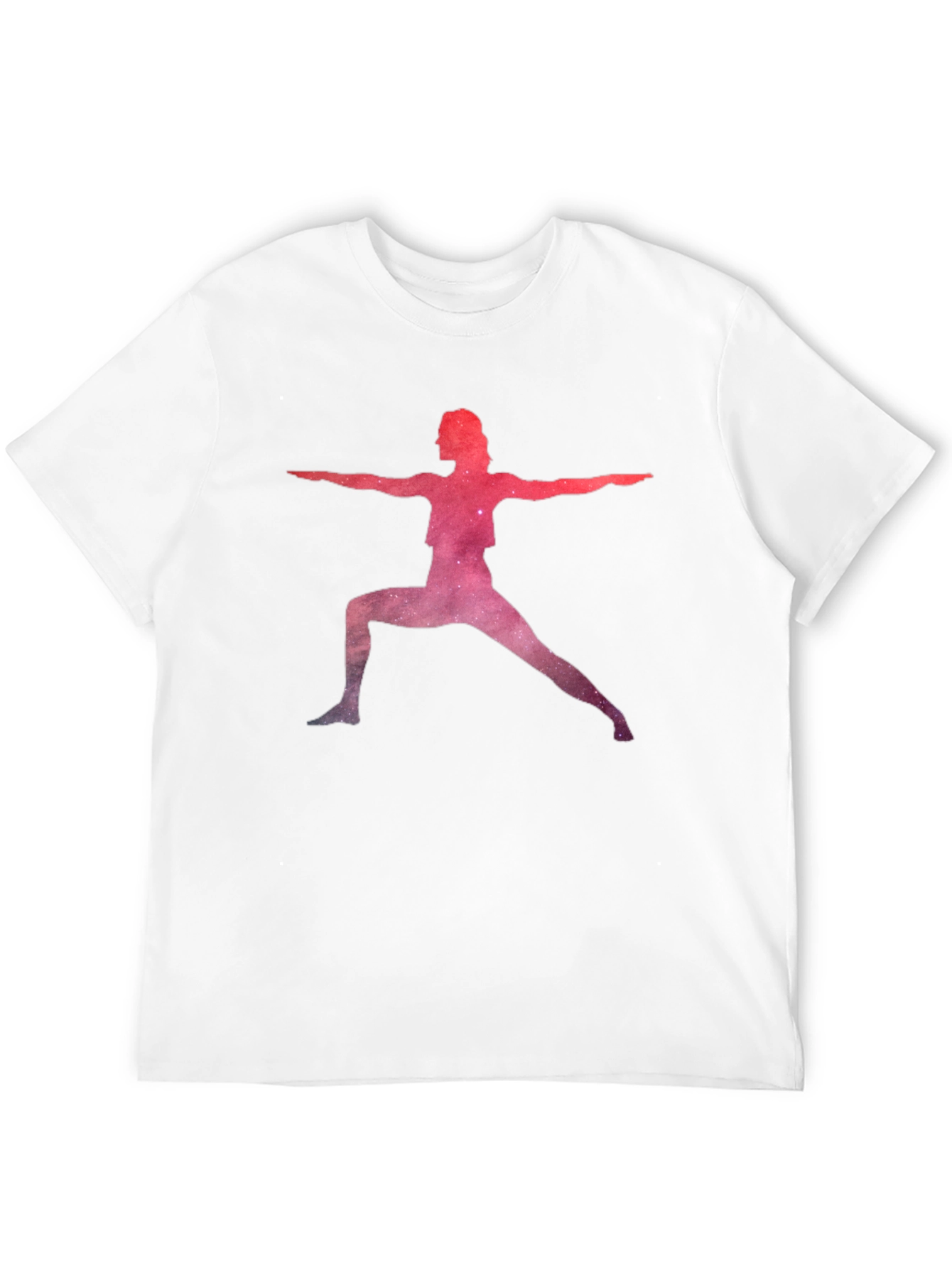 Yoga Pose Galaxy Graphic Black T-Shirt
