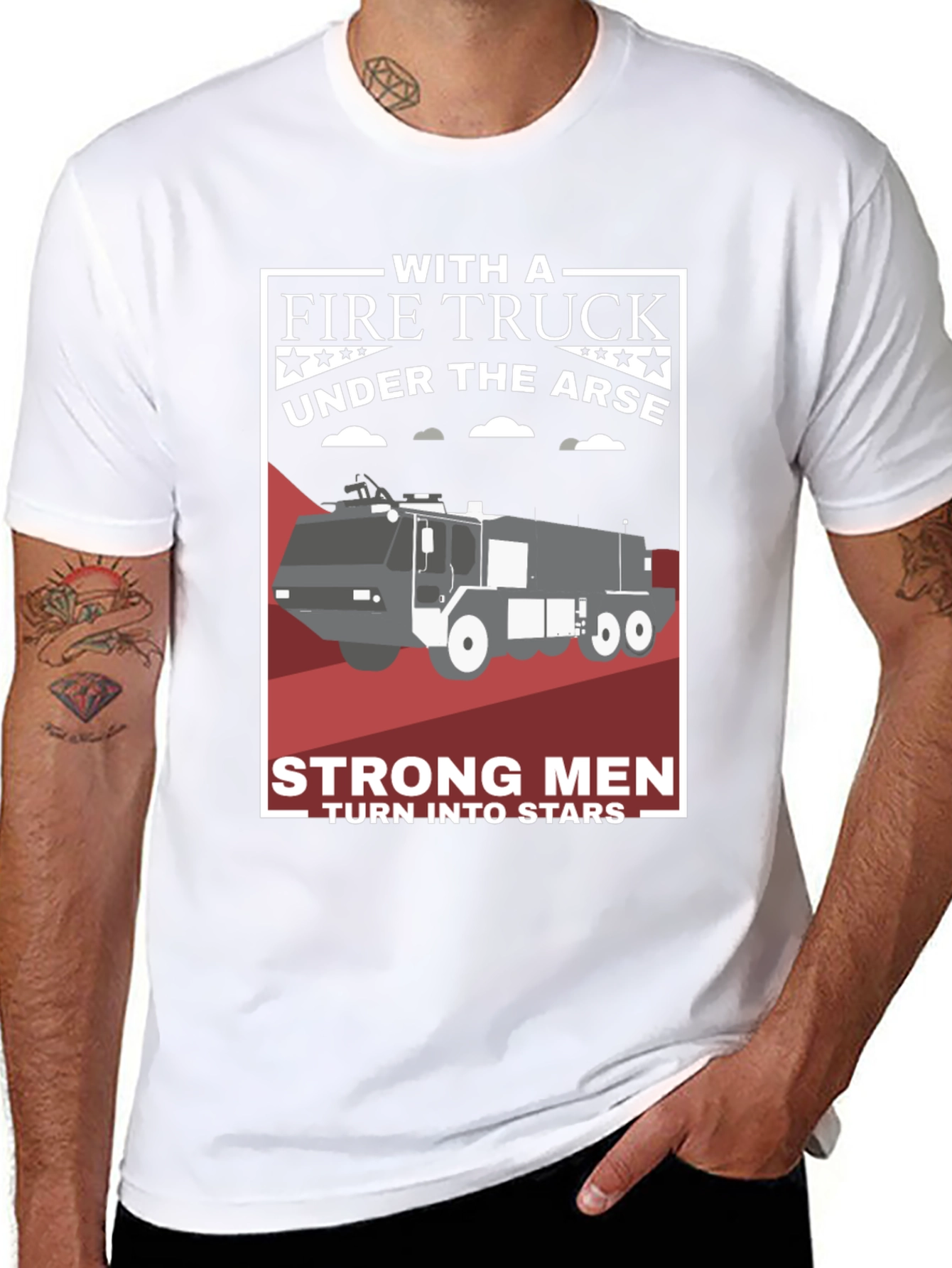 Fire Truck Under the Arse Graphic T-Shirt