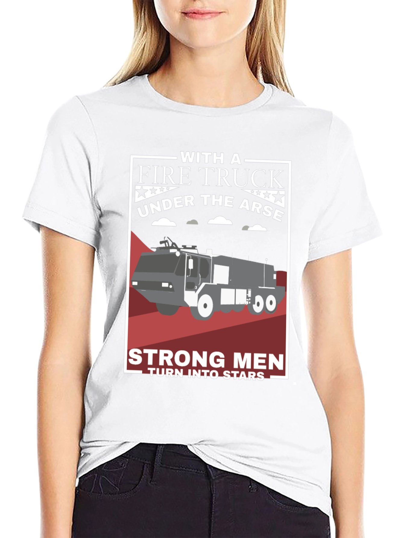 Fire Truck Under the Arse Graphic T-Shirt