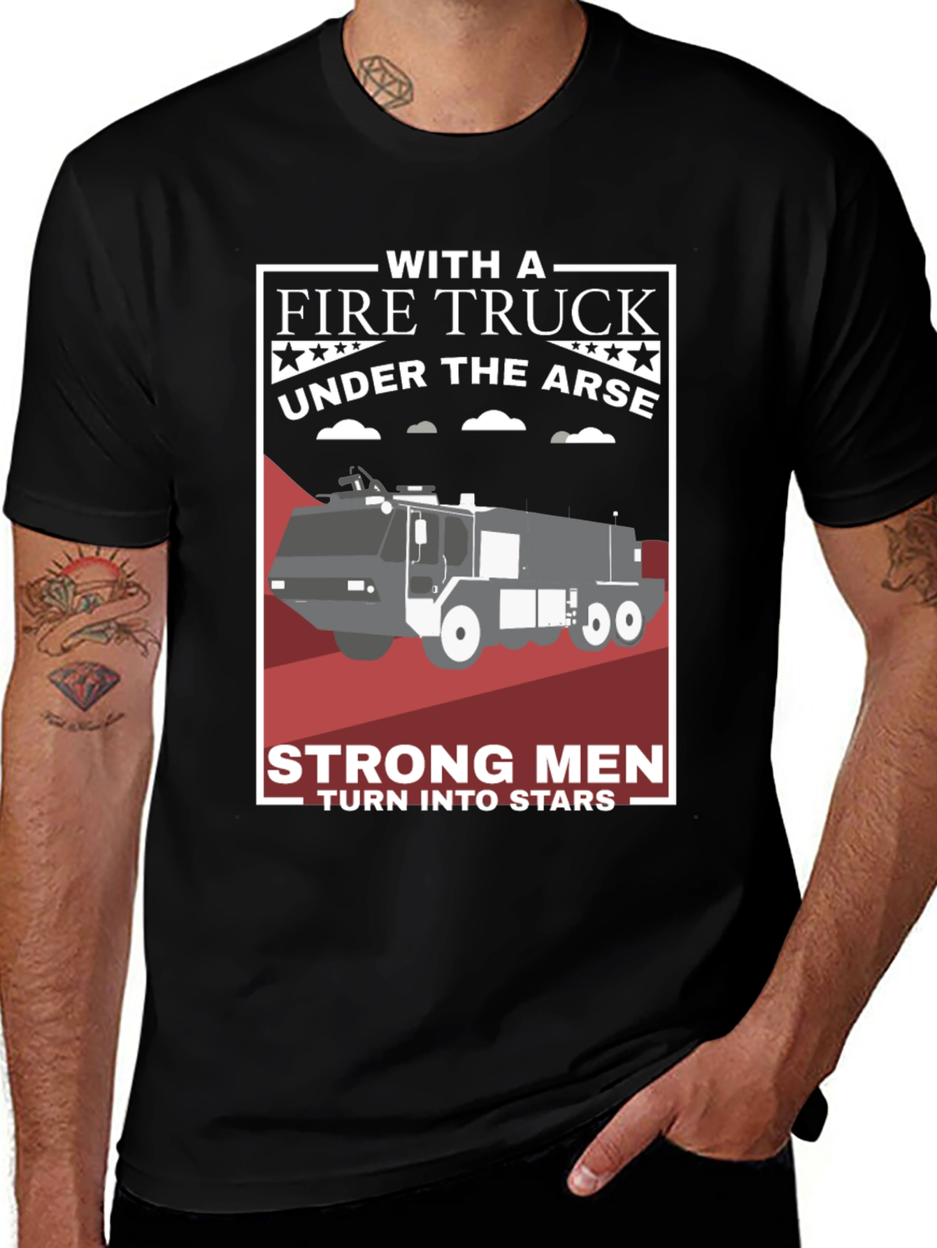 Fire Truck Under the Arse Graphic T-Shirt