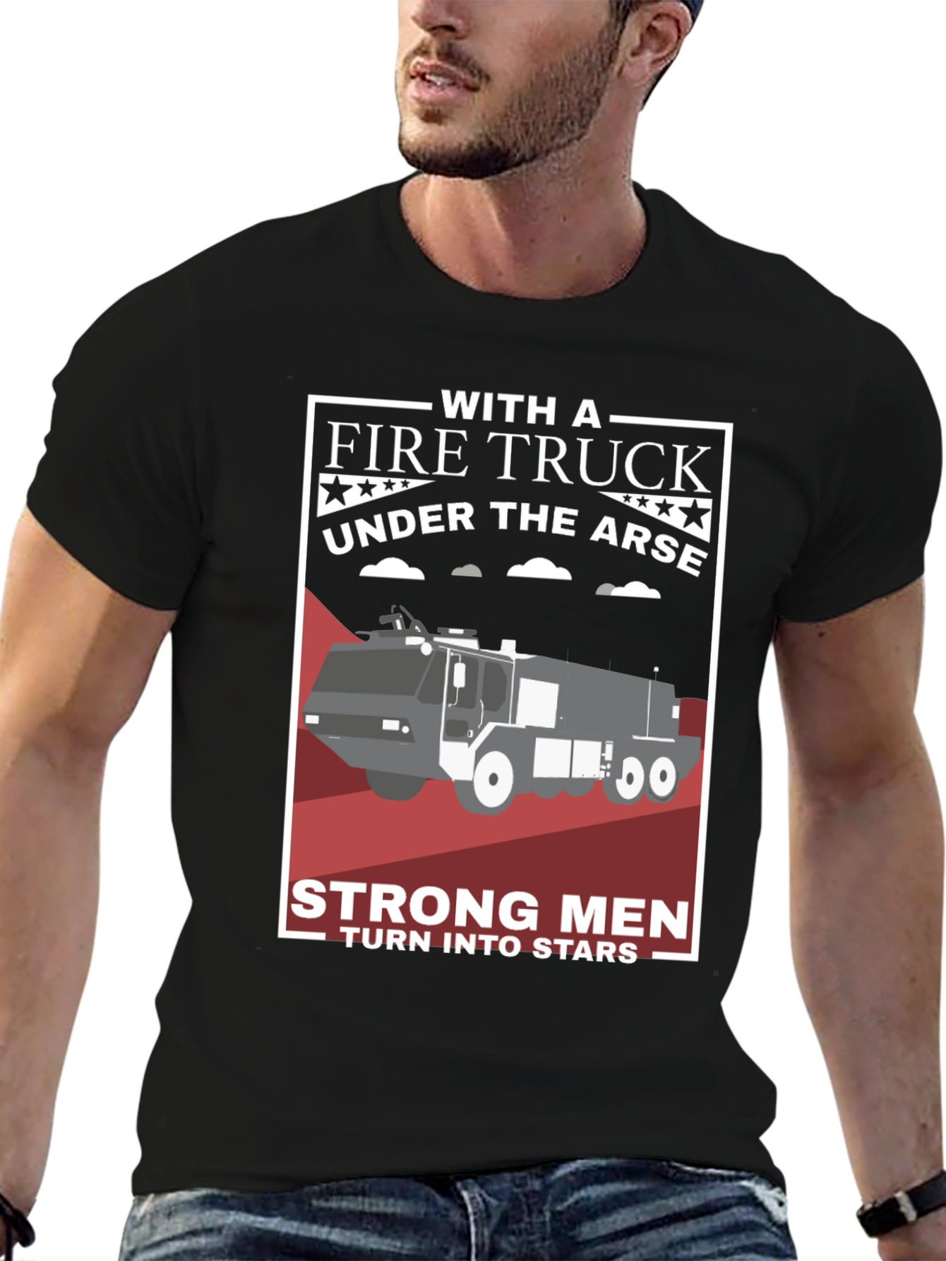 Fire Truck Under the Arse Graphic T-Shirt