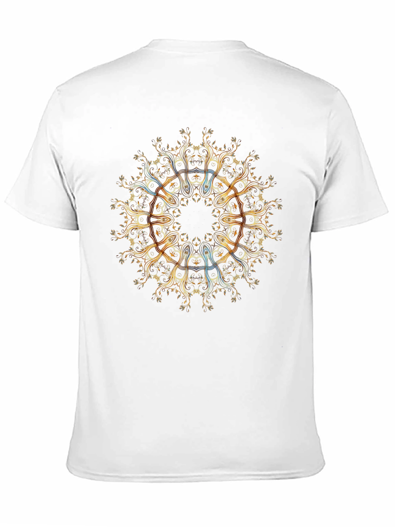 Golden Mandala Tree of Life Black T-Shirt