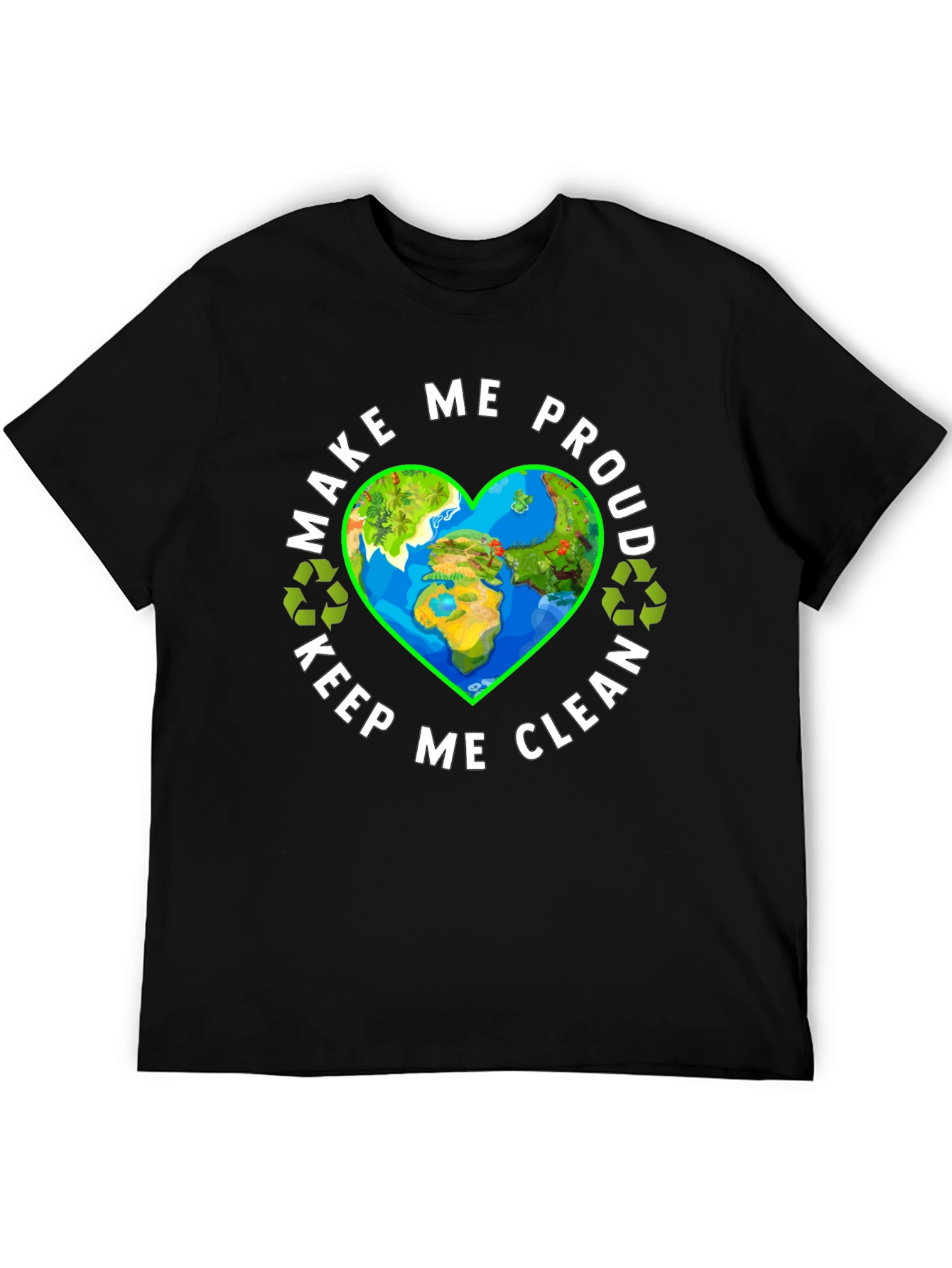 Eco-Friendly Earth Heart Graphic Tee - Make Me Proud
