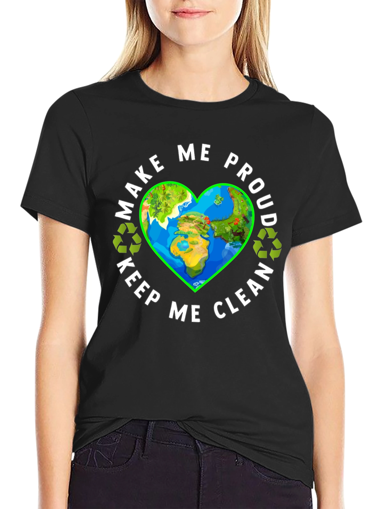 Eco-Friendly Earth Heart Graphic Tee - Make Me Proud