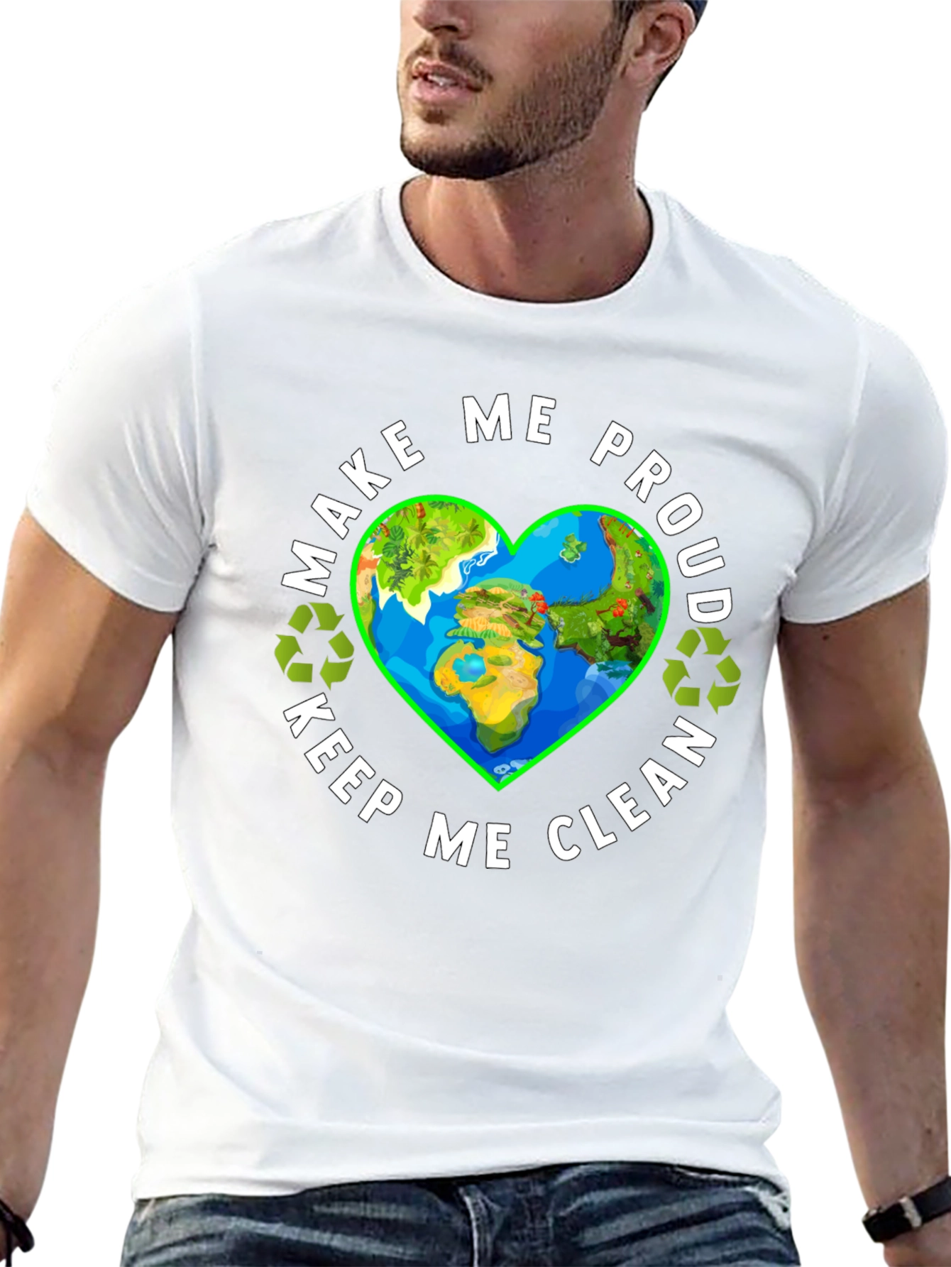 Eco-Friendly Earth Heart Graphic Tee - Make Me Proud