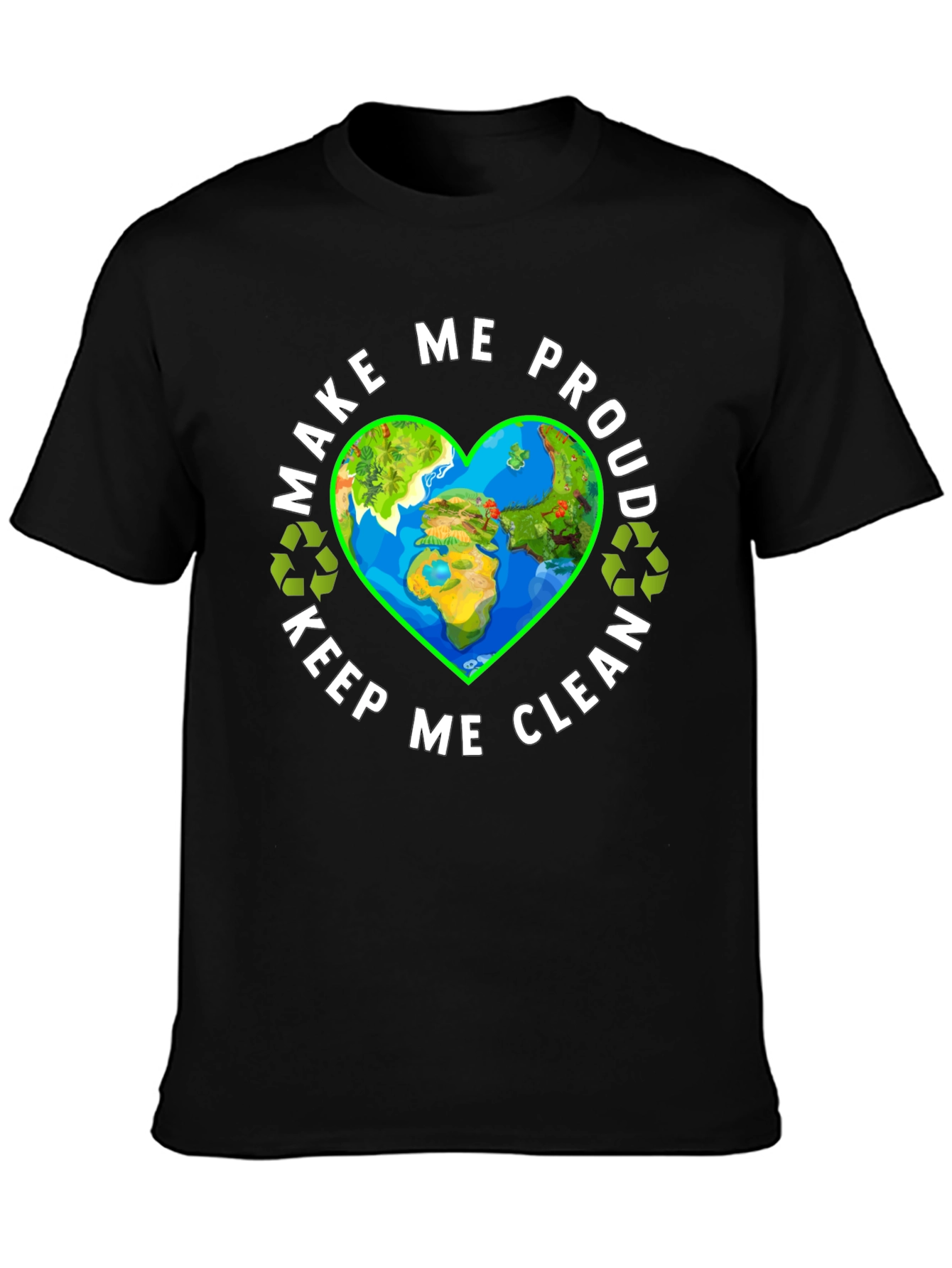 Eco-Friendly Earth Heart Graphic Tee - Make Me Proud