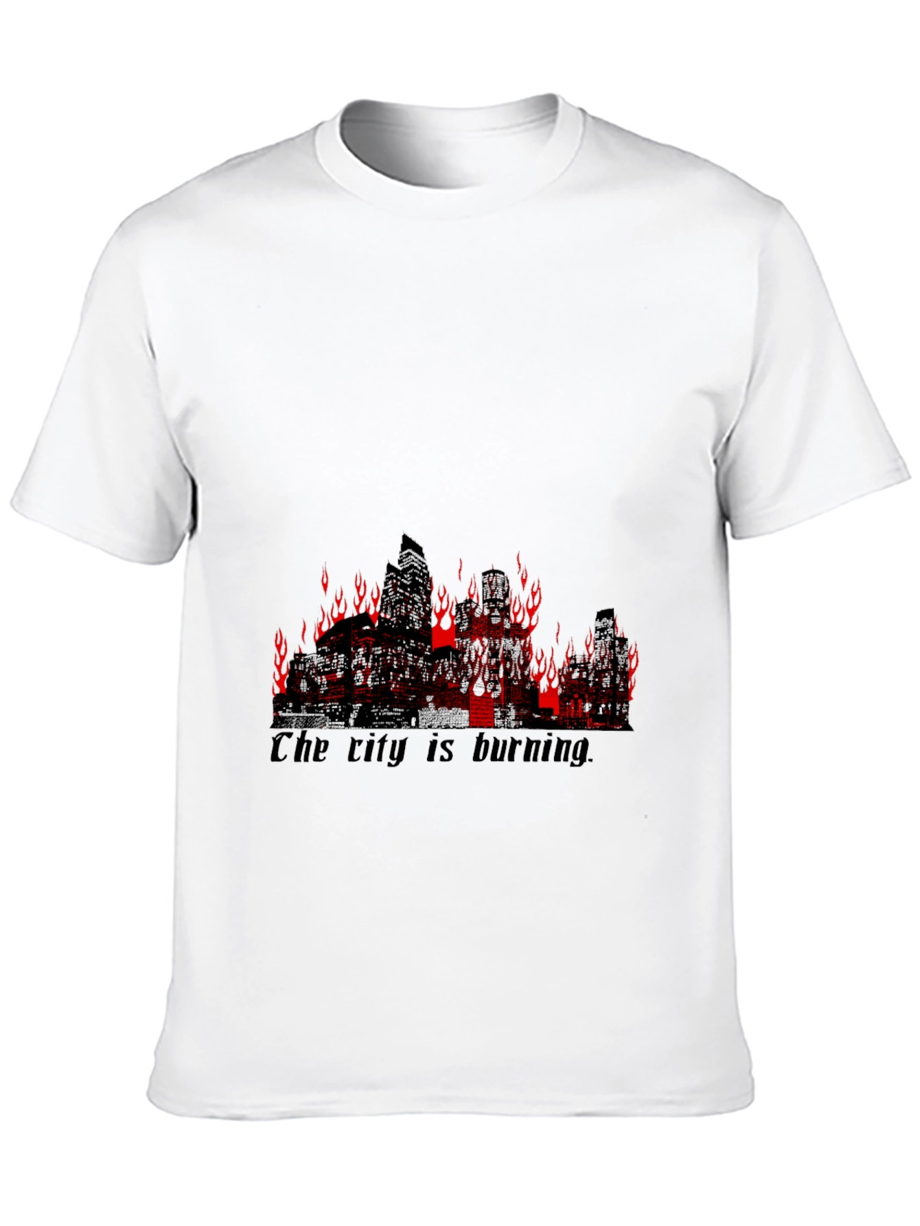 Burning City Graphic Tee - Mens Black T-Shirt