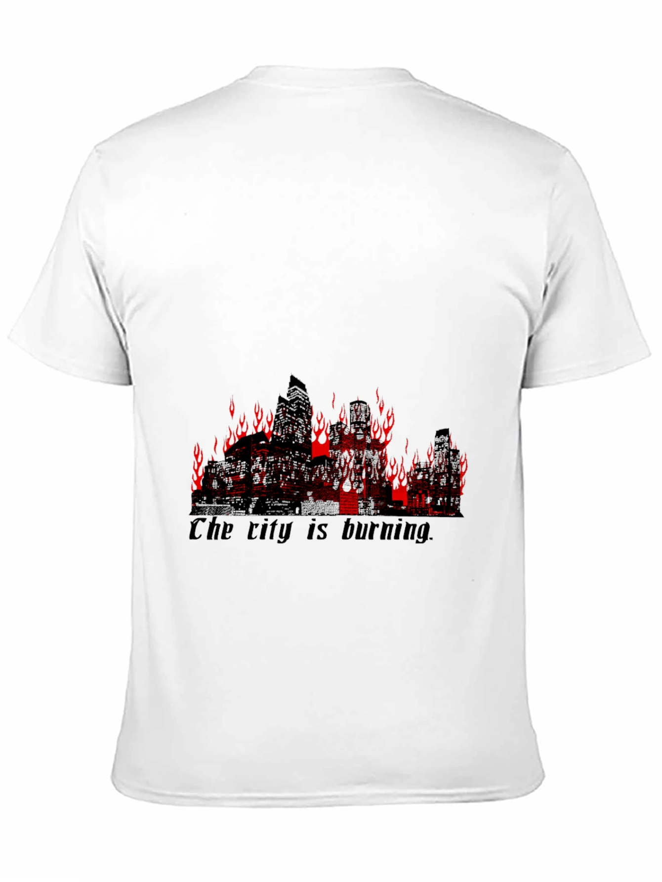 Burning City Graphic Tee - Mens Black T-Shirt