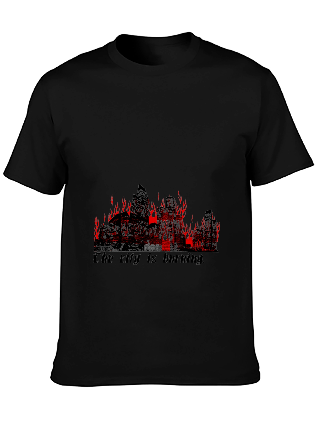 Burning City Graphic Tee - Mens Black T-Shirt